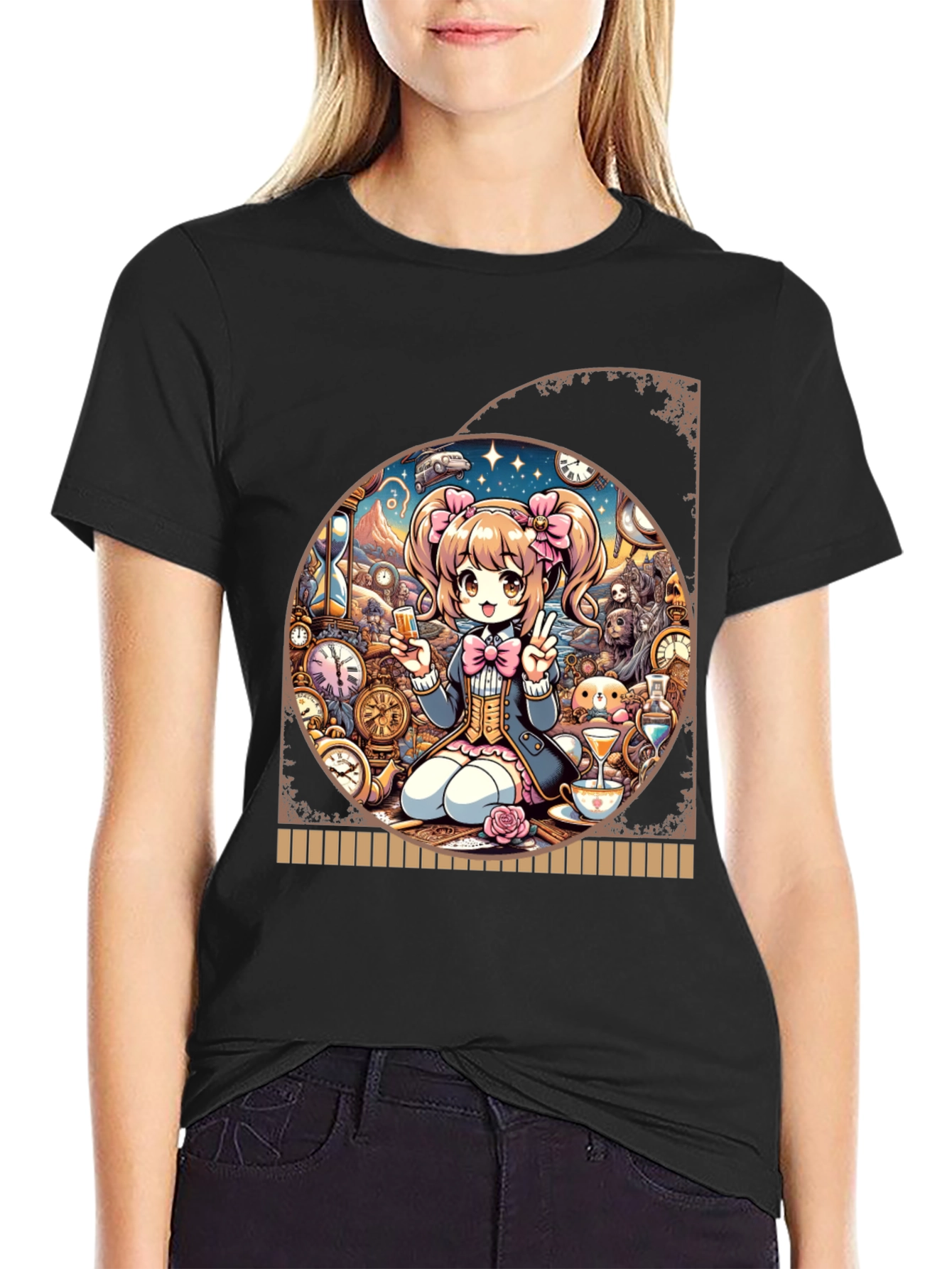 Anime Girl Time Travel Graphic Tee - Unique Design