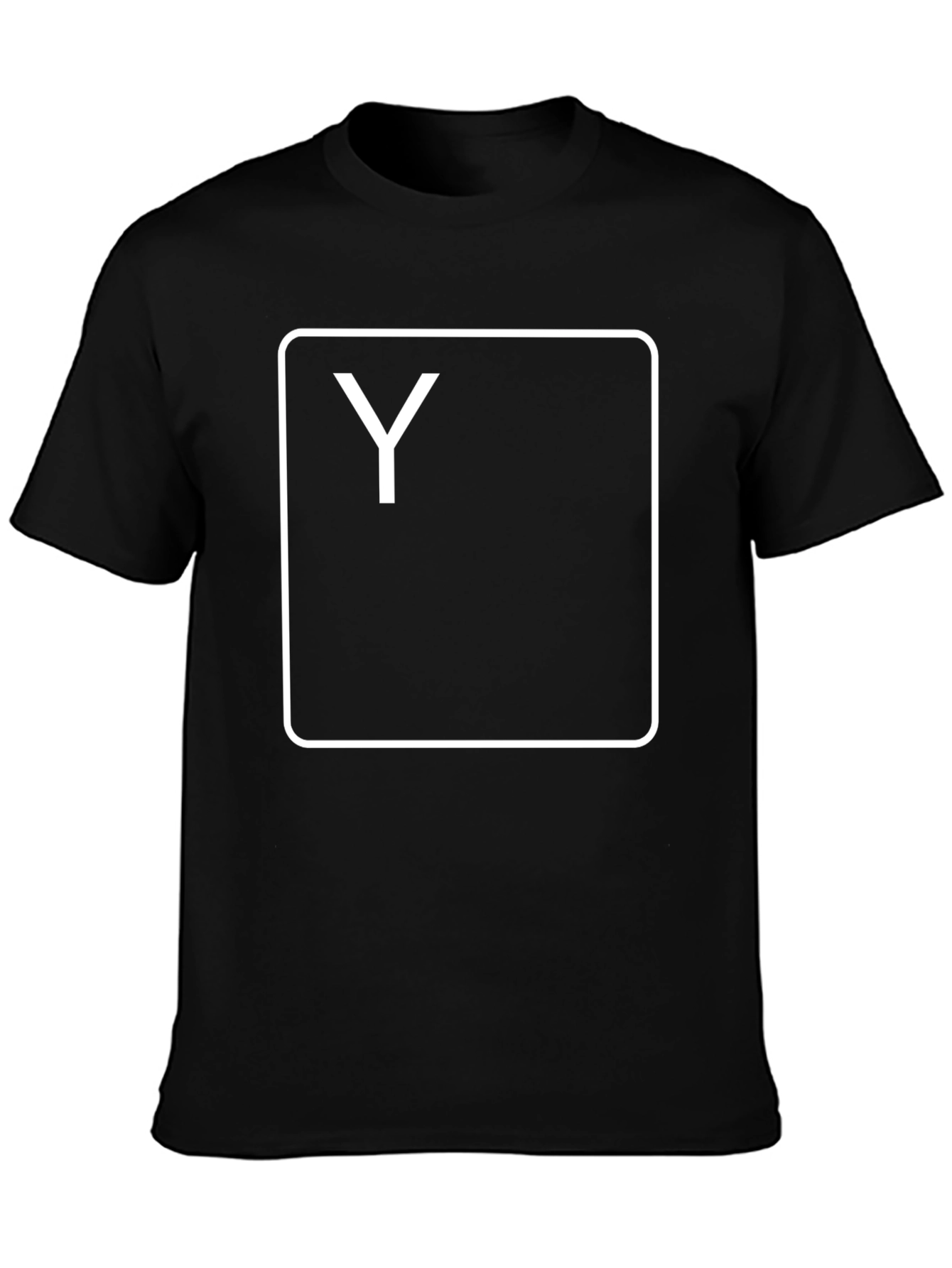 Black T-Shirt with White Y Key Design