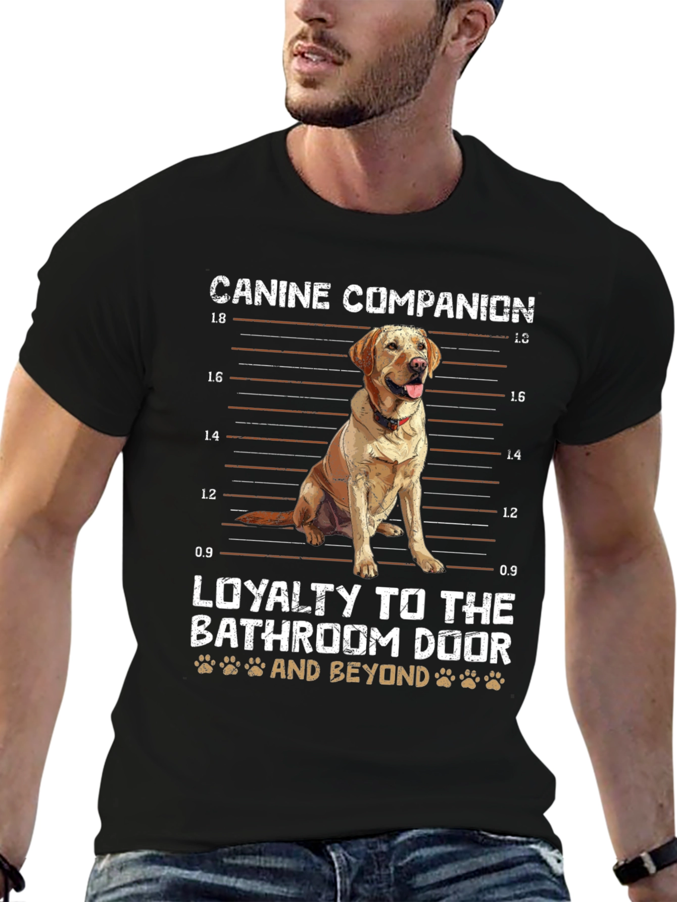 Canine Companion T-Shirt: Loyalty Beyond the Bathroom Door