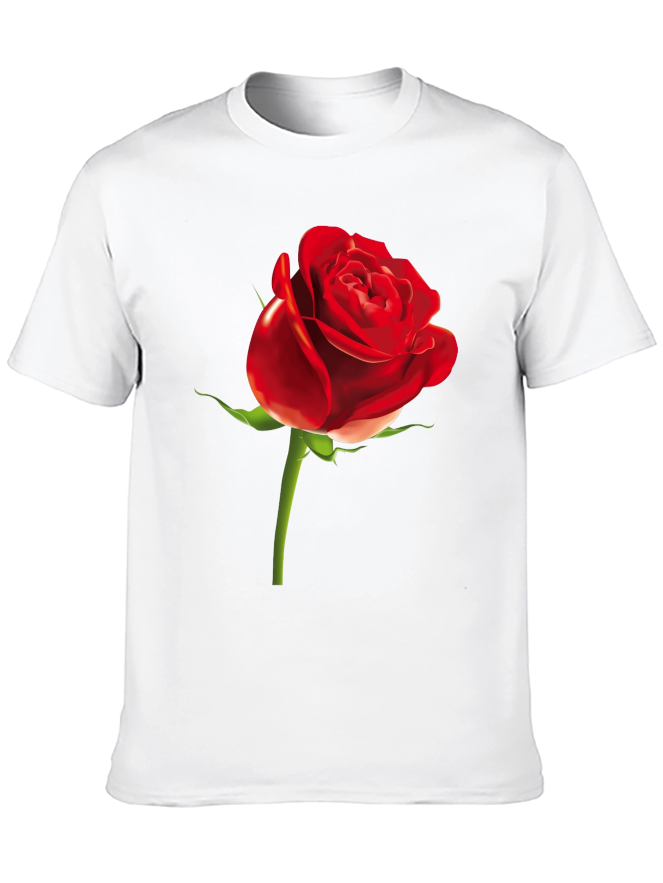 Red Rose Graphic Print Black T-Shirt
