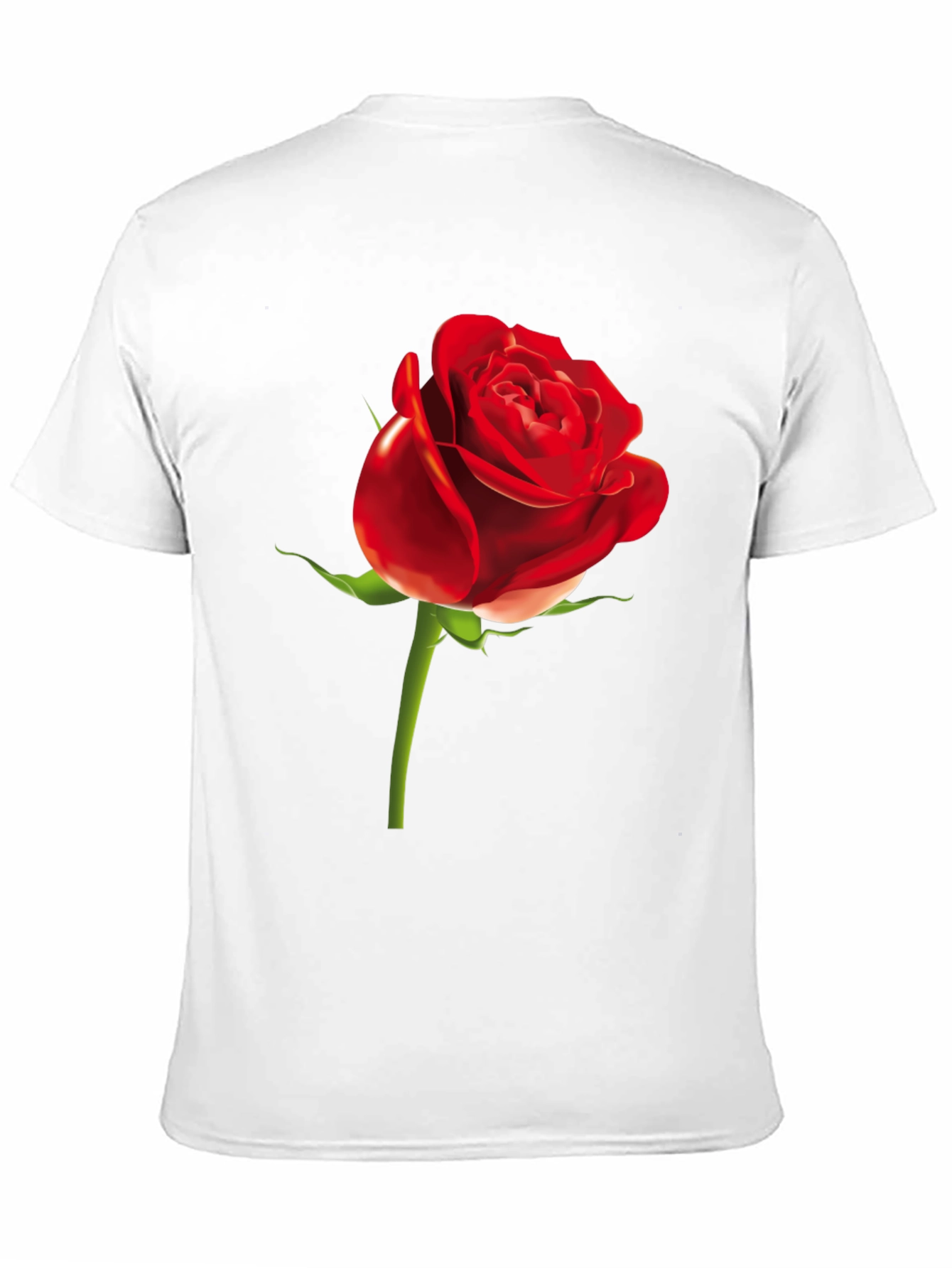 Red Rose Graphic Print Black T-Shirt