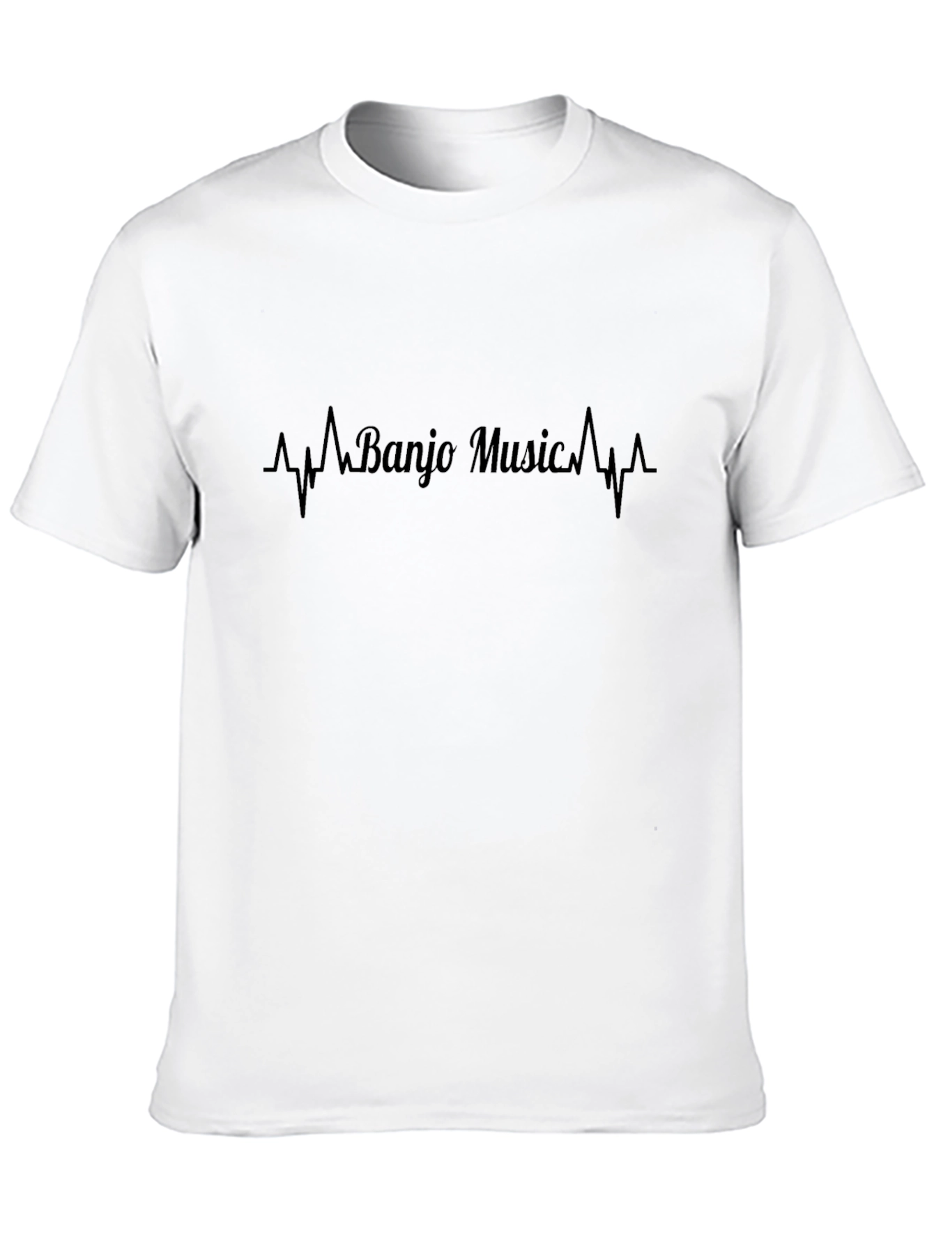 Banjo Music Heartbeat T-Shirt - Black