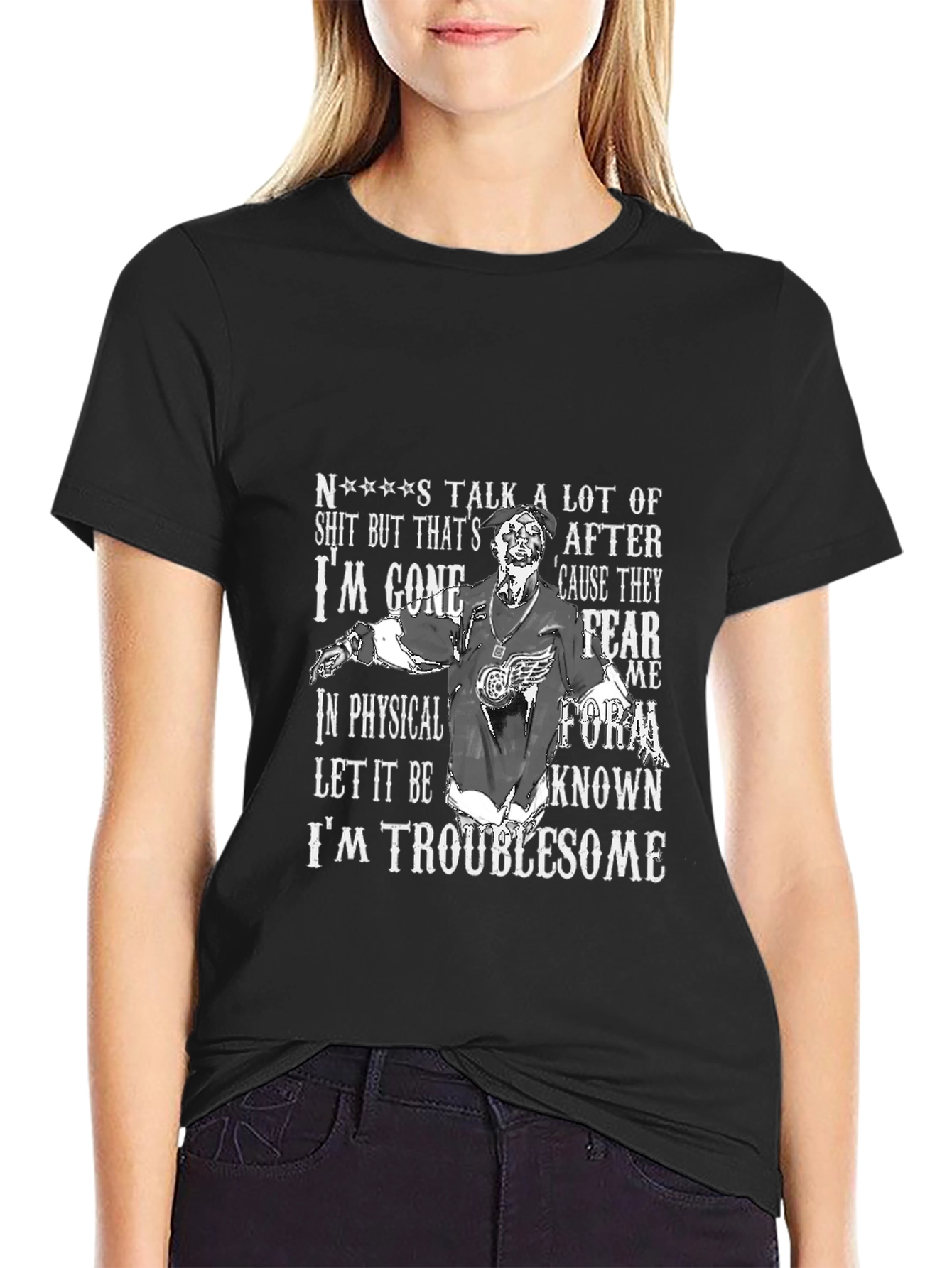 Troublesome Graphic Print T-Shirt