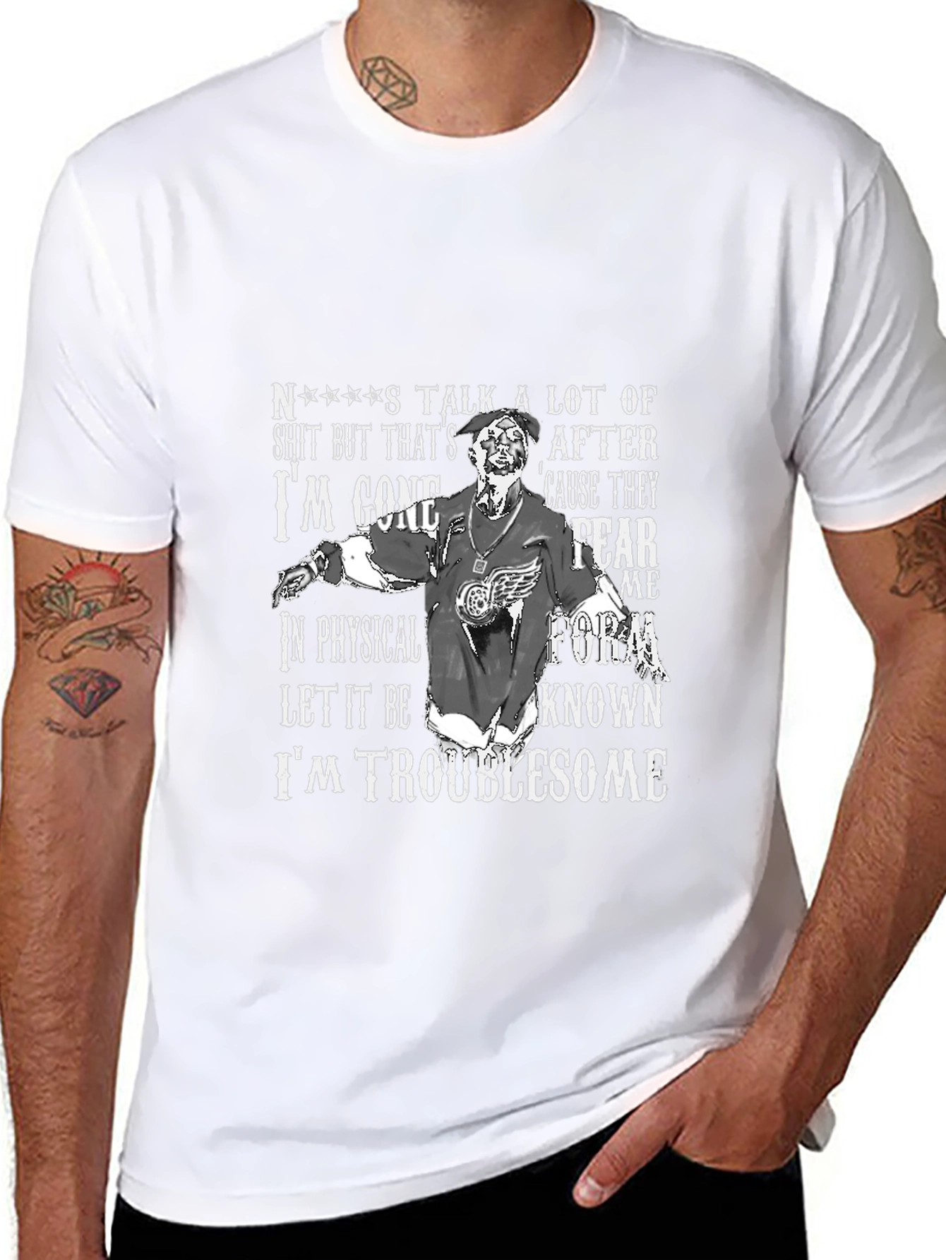 Troublesome Graphic Print T-Shirt