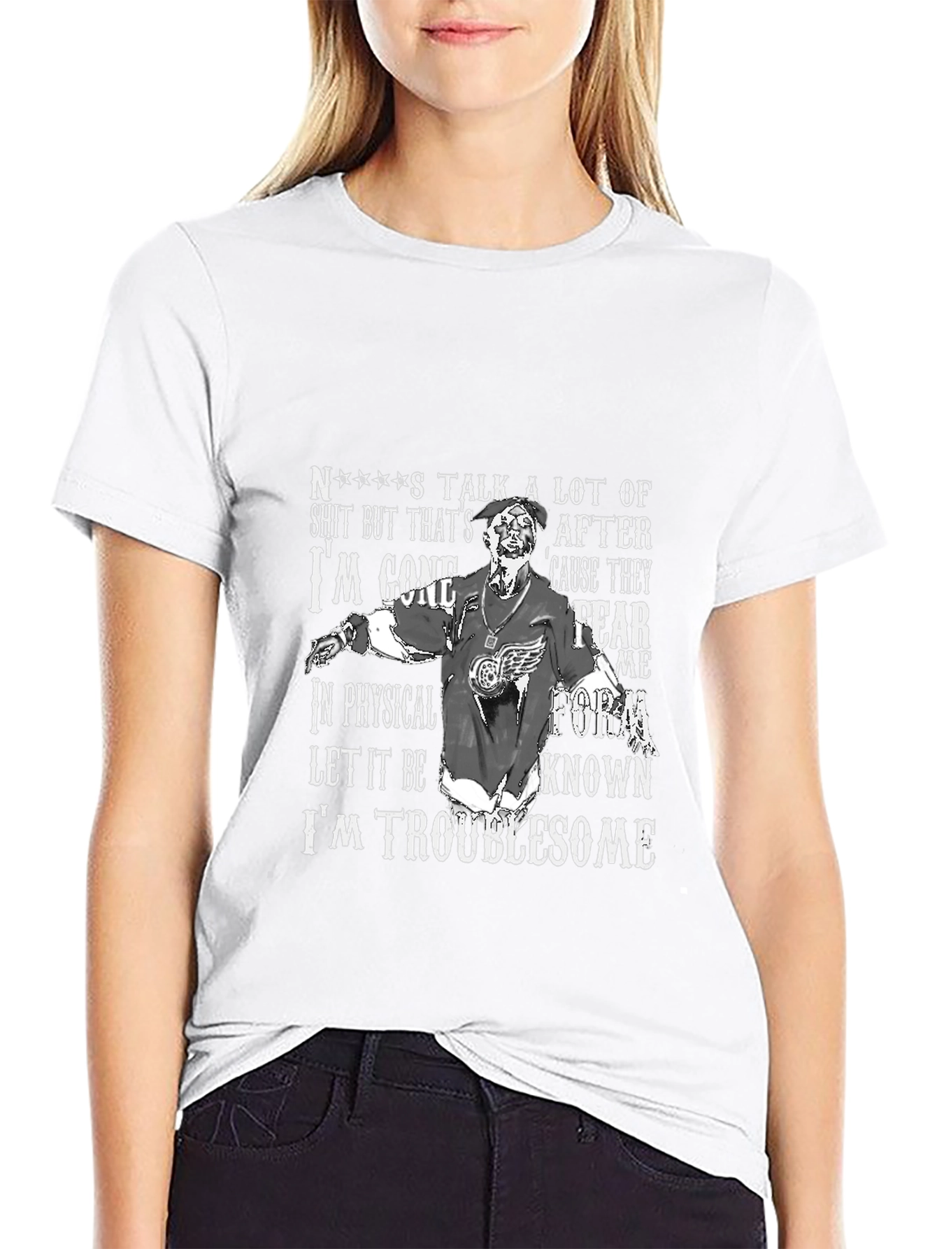 Troublesome Graphic Print T-Shirt