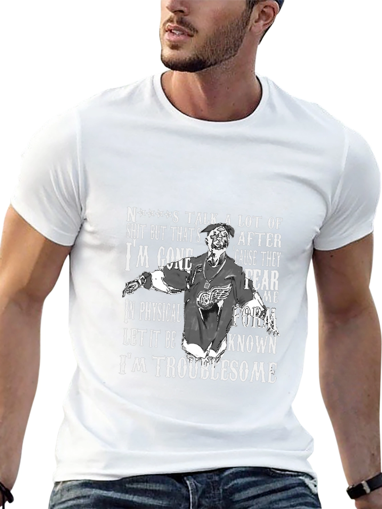 Troublesome Graphic Print T-Shirt