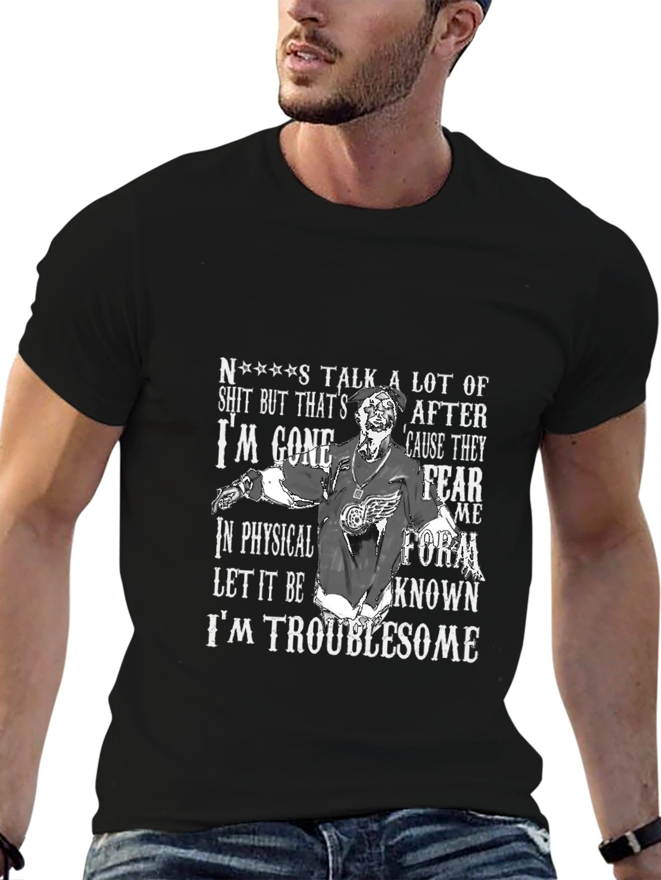 Troublesome Graphic Print T-Shirt