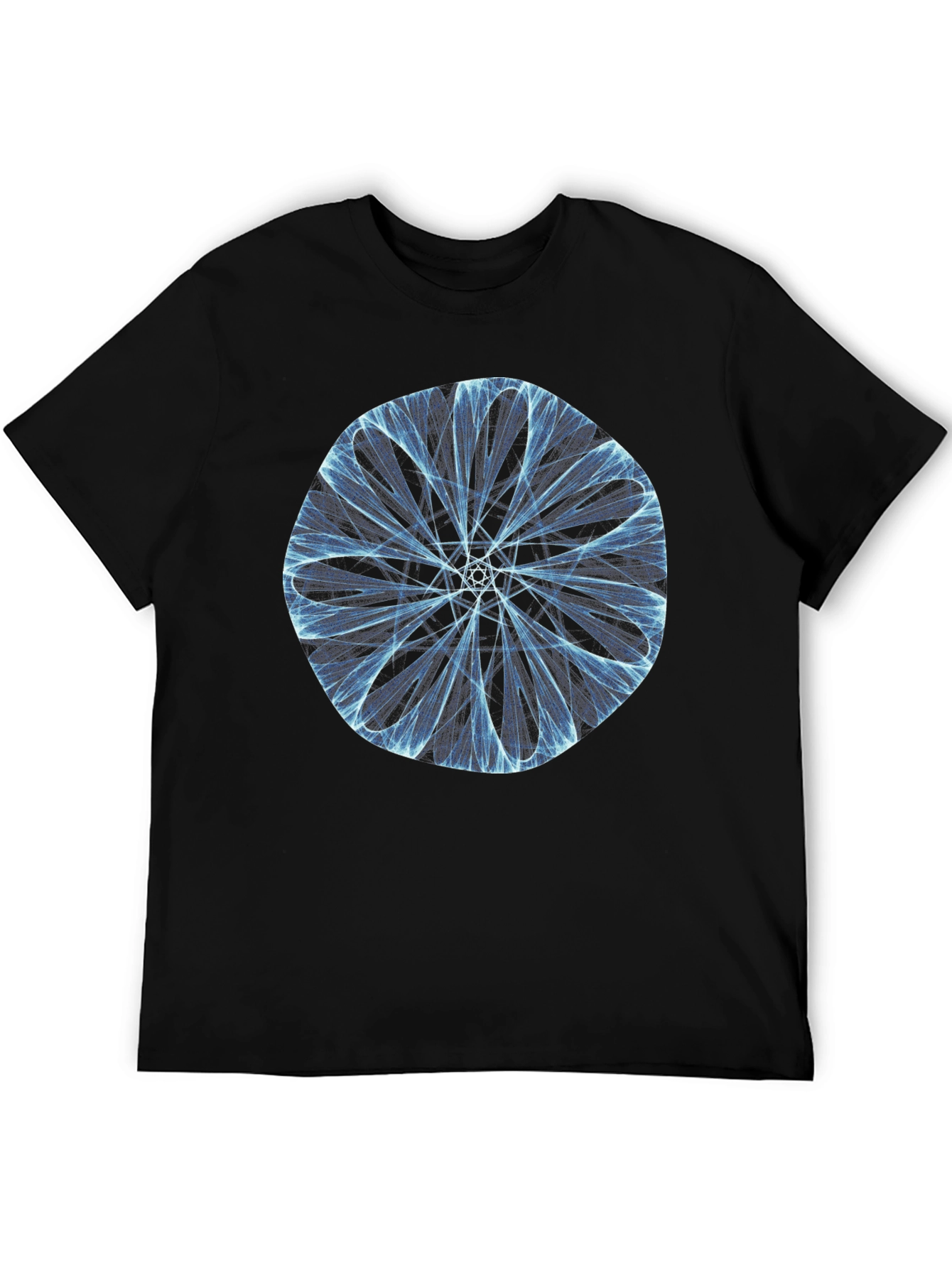 Abstract Geometric Graphic Print Black T-Shirt