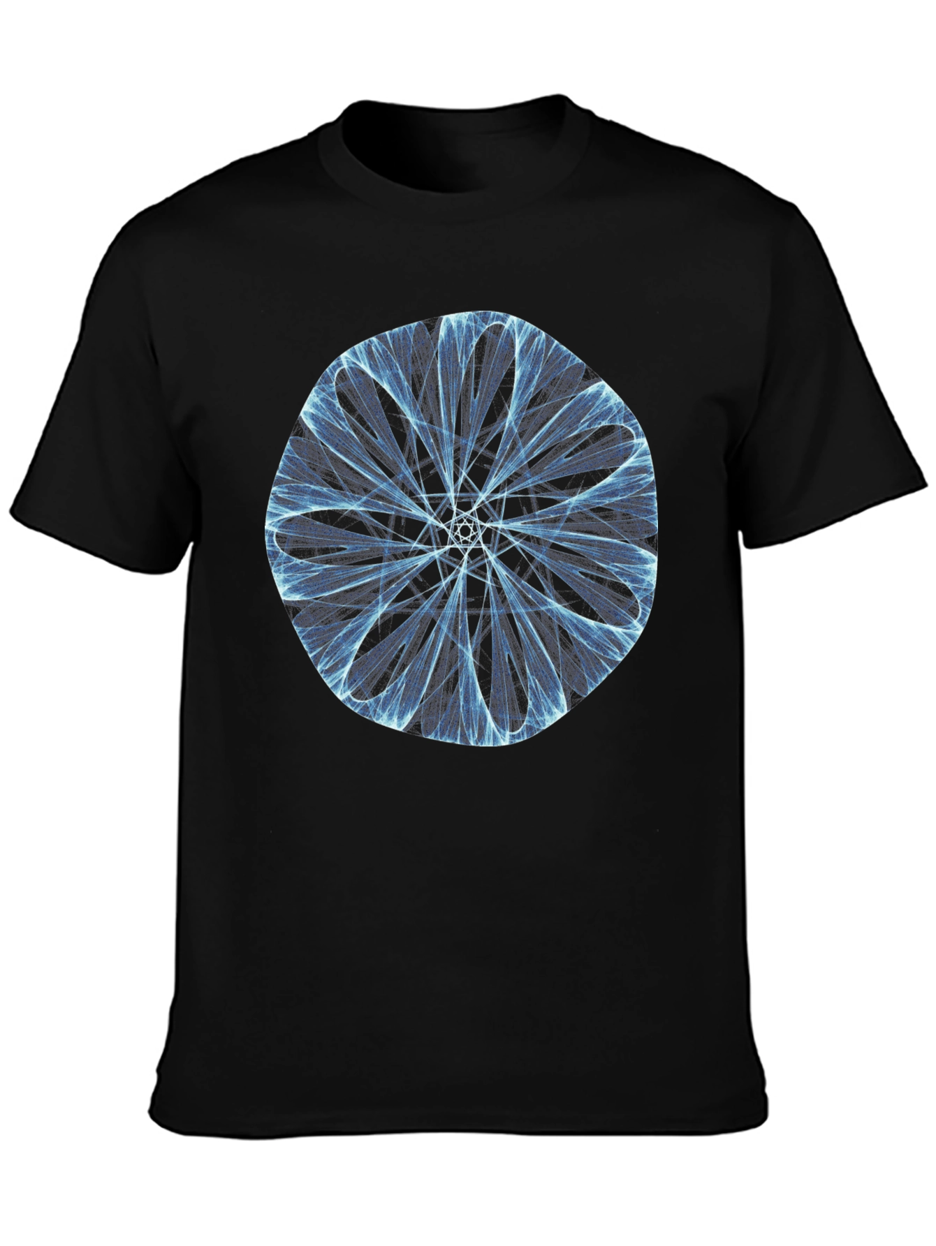 Abstract Geometric Graphic Print Black T-Shirt