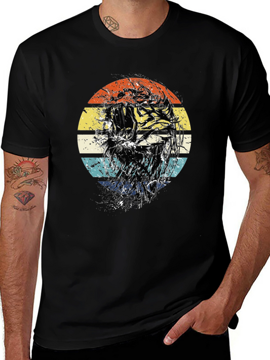 Retro Tiger Graphic Tee - Black
