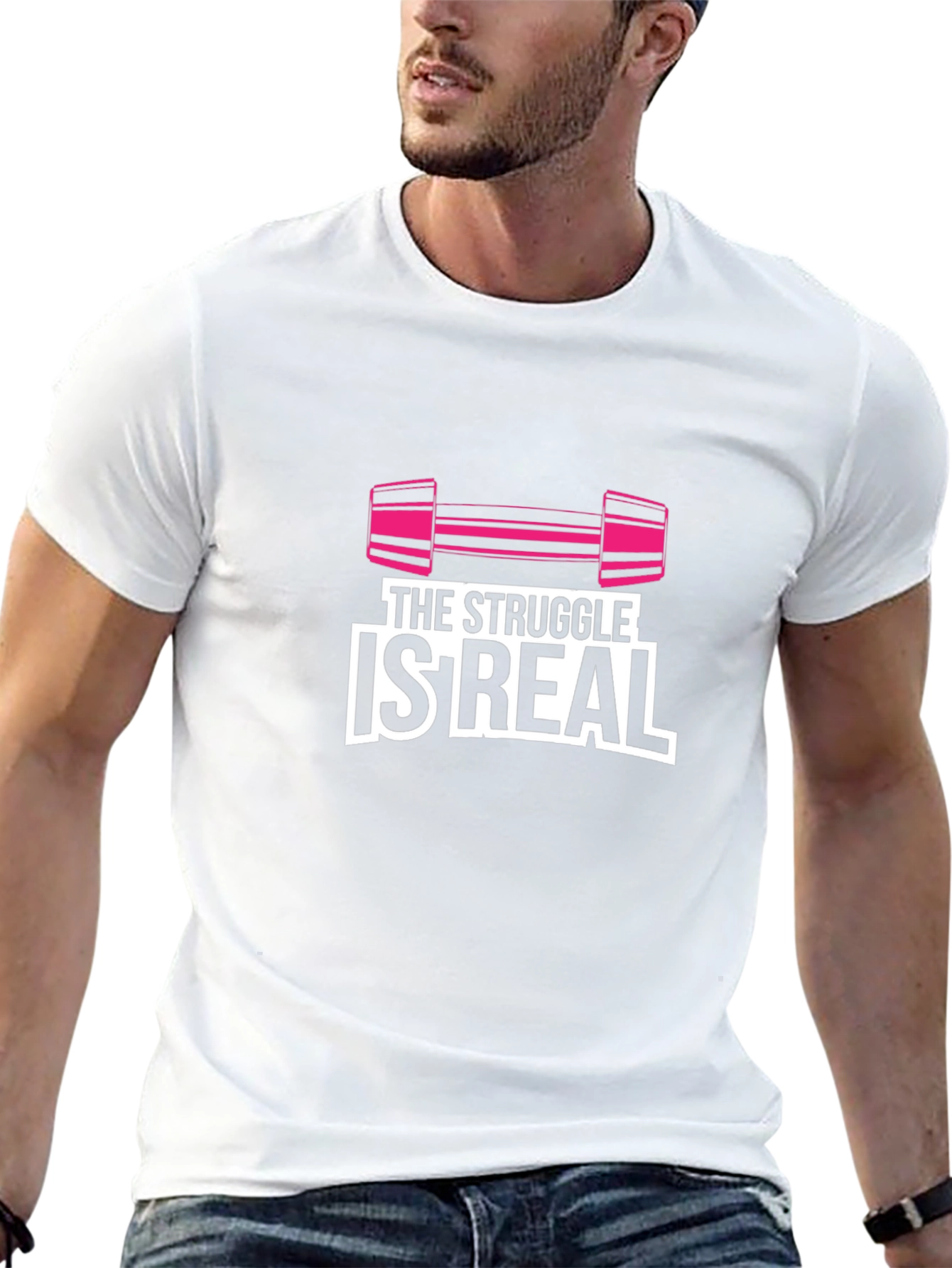 The Struggle Is Real Gym Workout Black T-Shirt