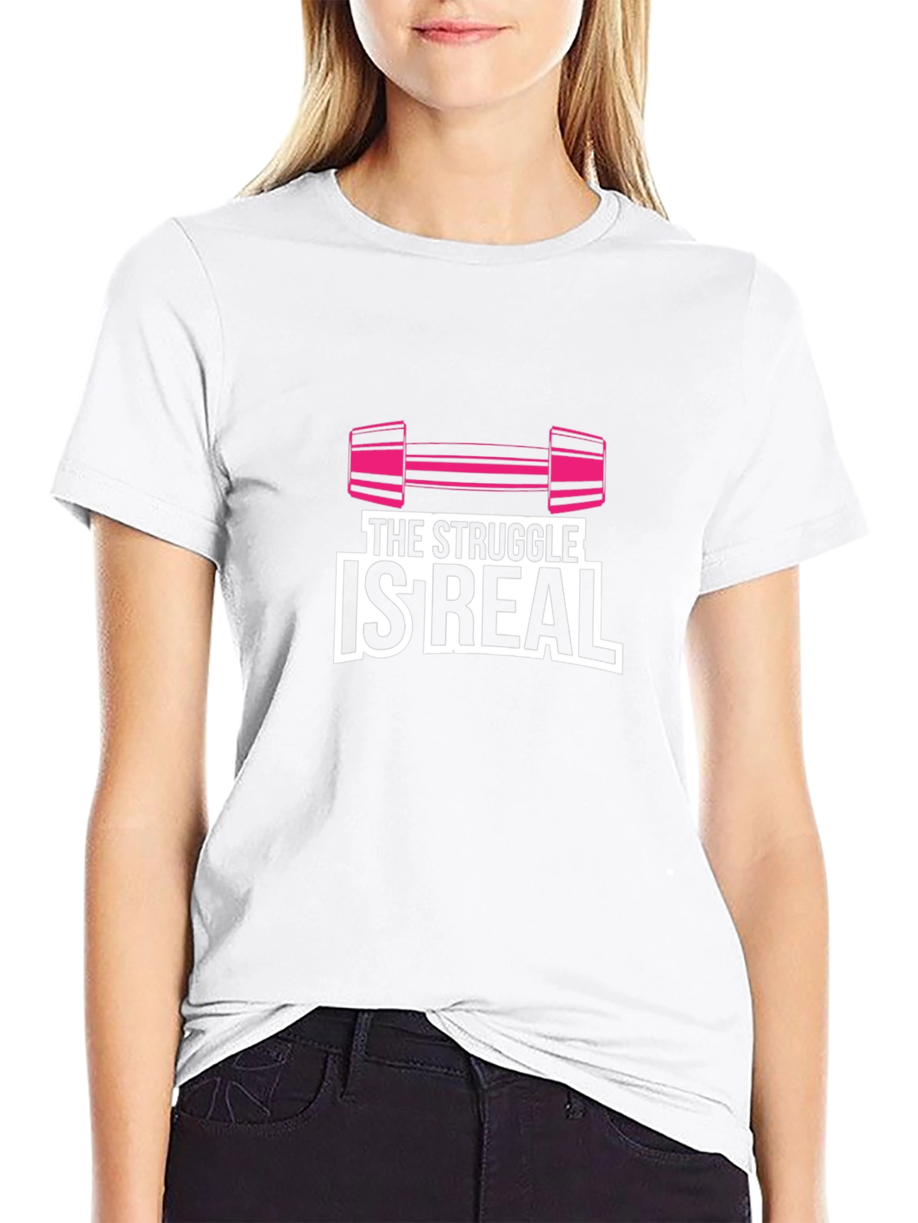 The Struggle Is Real Gym Workout Black T-Shirt