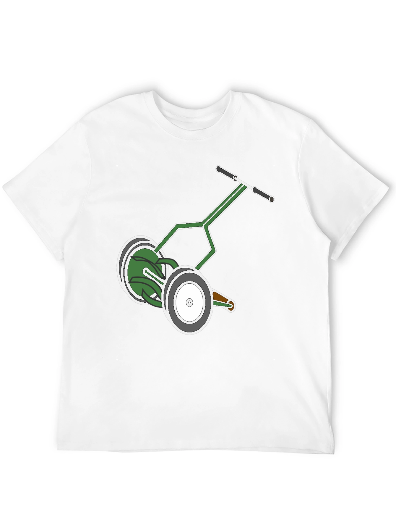 Retro Reel Lawn Mower Graphic Tee - Black