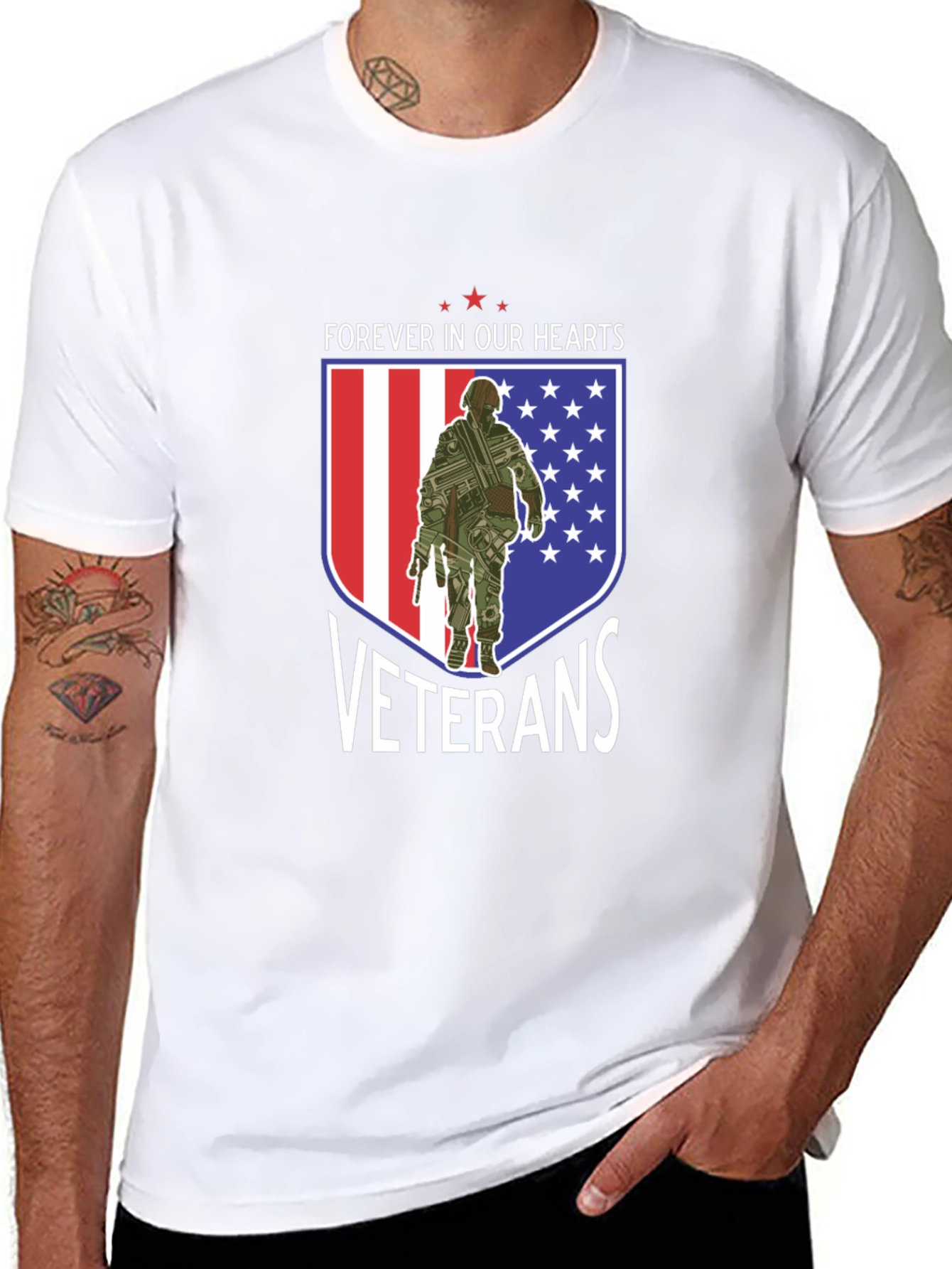 Veterans Forever In Our Hearts Graphic T-Shirt