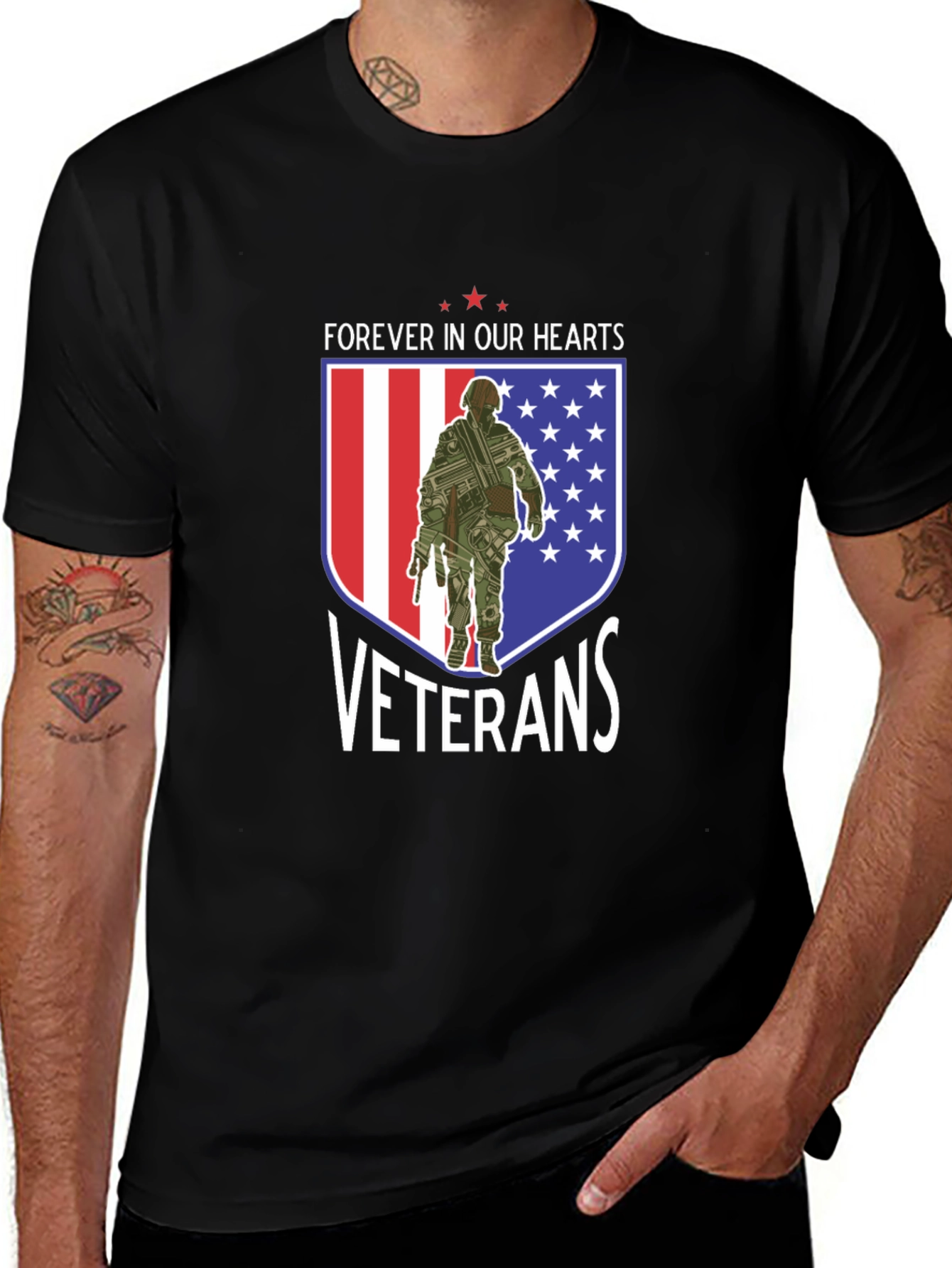 Veterans Forever In Our Hearts Graphic T-Shirt