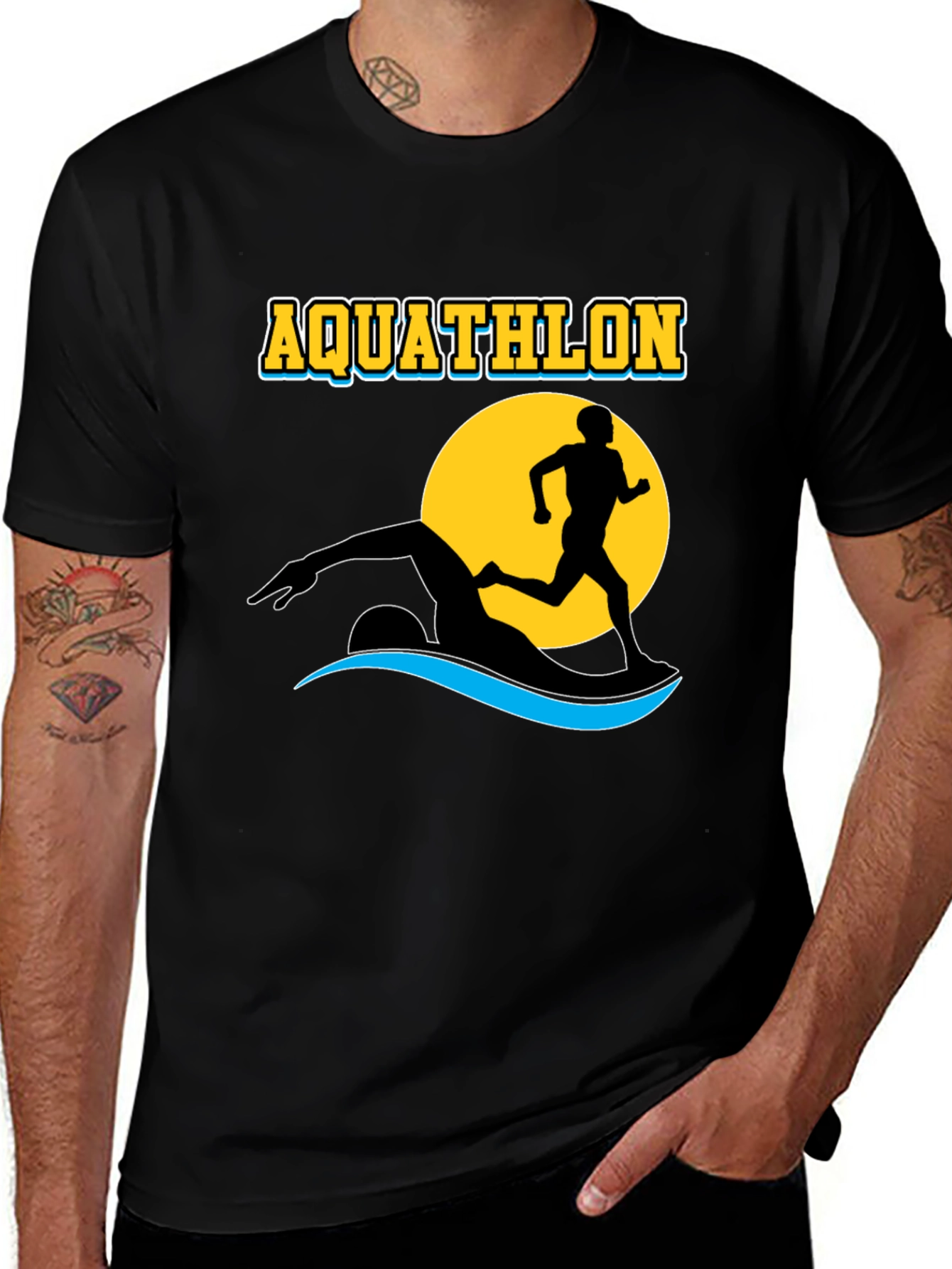 Aquathlon T-Shirt: Swim & Run Design