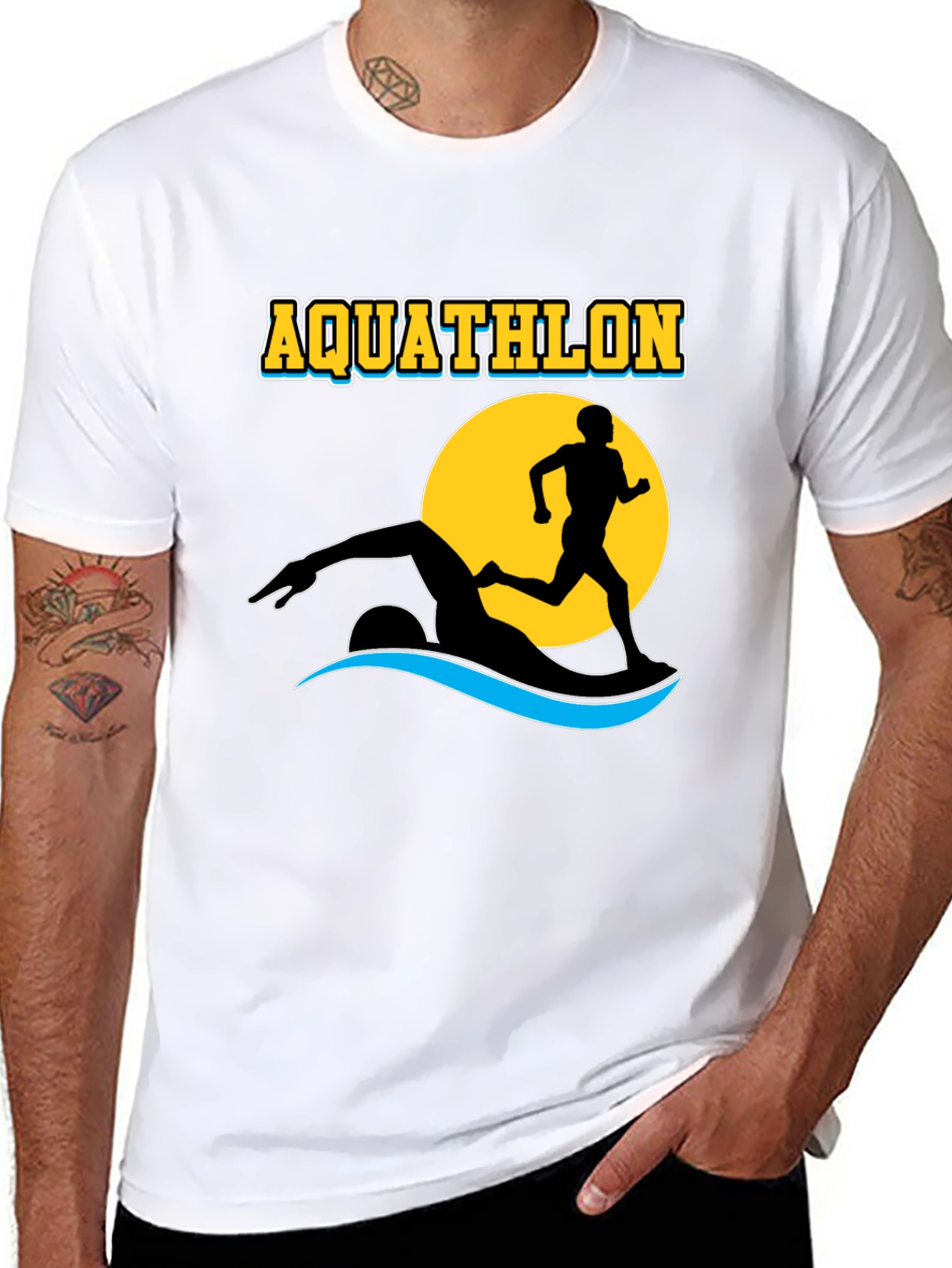 Aquathlon T-Shirt: Swim & Run Design