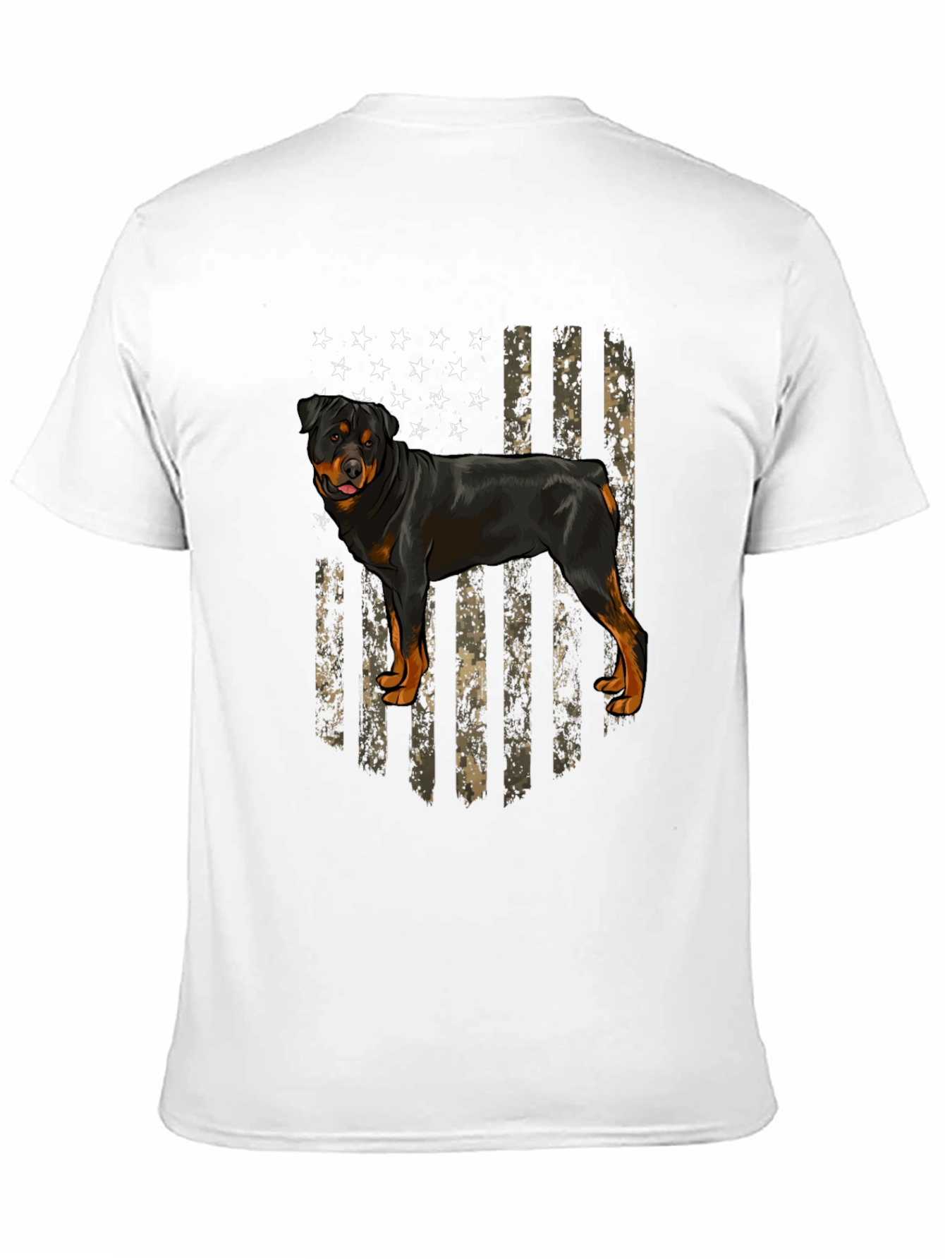 Rottweiler American Flag Mens Black T-Shirt