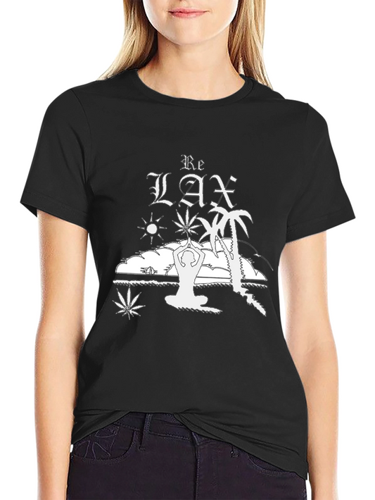 Relax Graphic T-Shirt - Black Cotton Tee