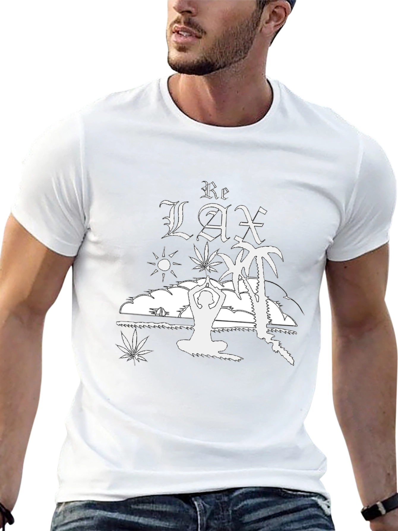 Relax Graphic T-Shirt - Black Cotton Tee