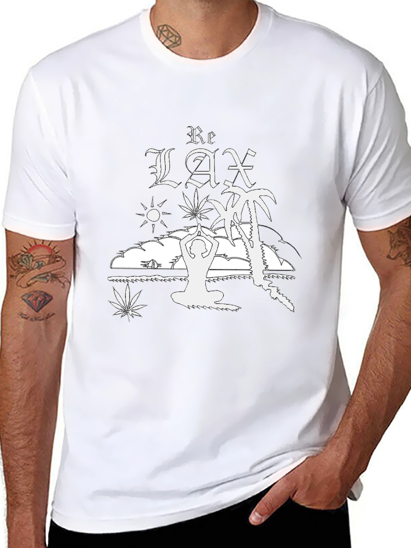 Relax Graphic T-Shirt - Black Cotton Tee