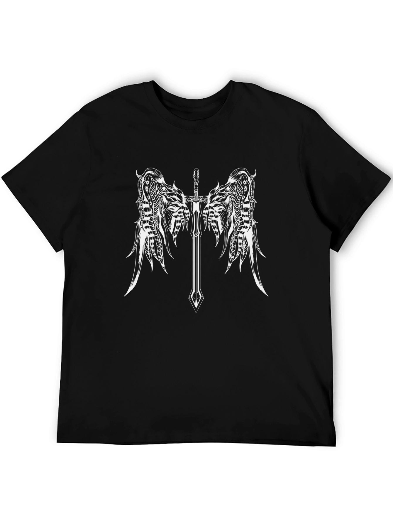 Sword and Wings Graphic Black T-Shirt