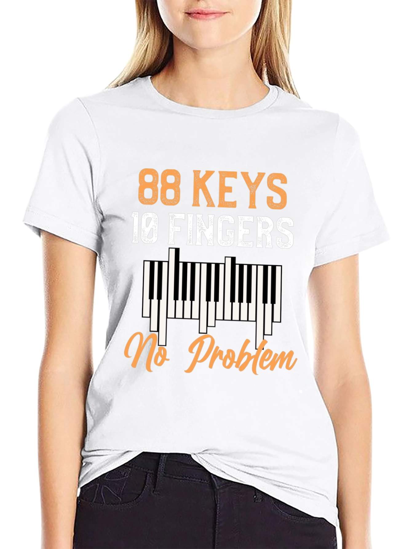 88 Keys 10 Fingers No Problem Piano T-Shirt
