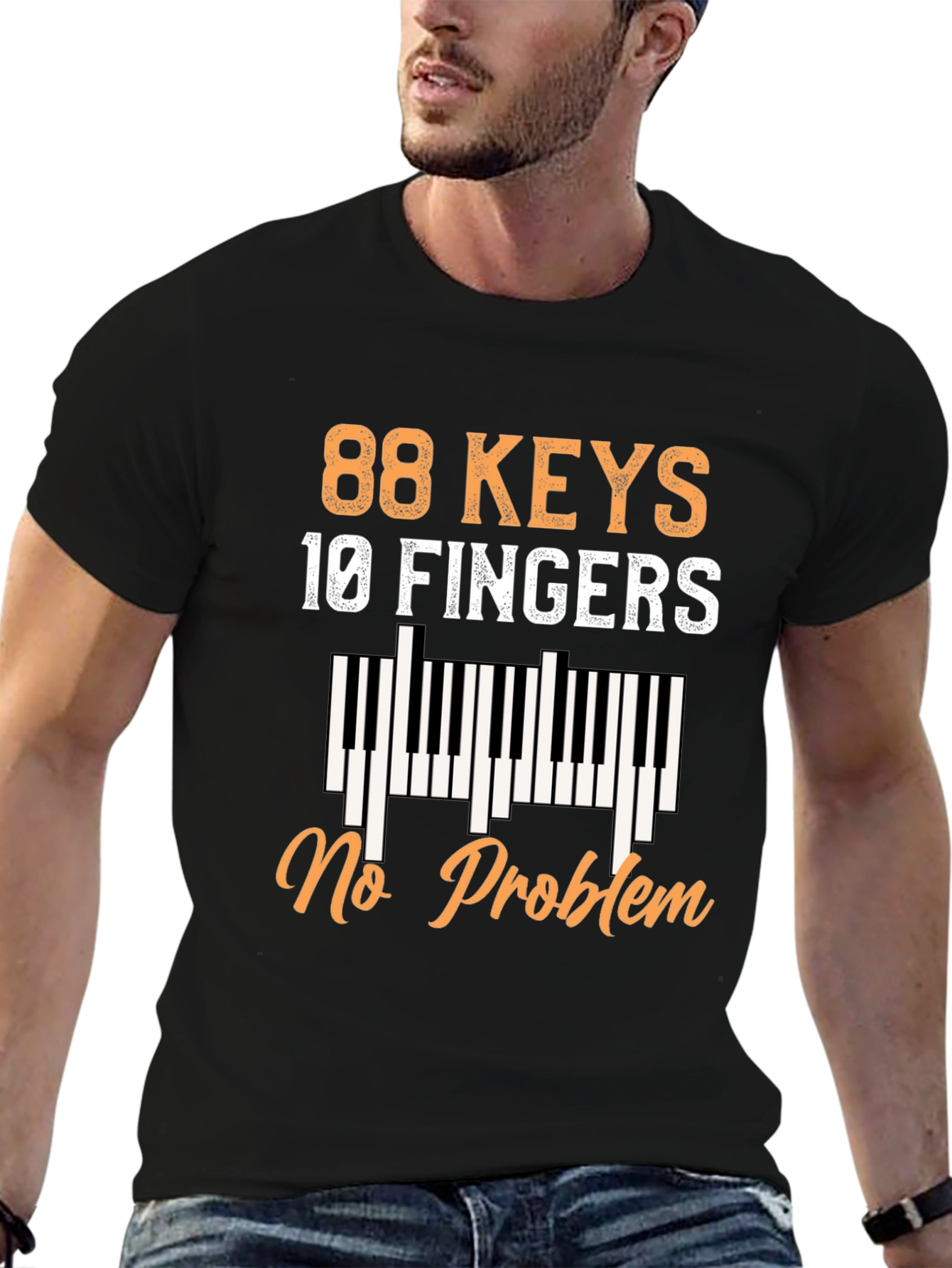 88 Keys 10 Fingers No Problem Piano T-Shirt