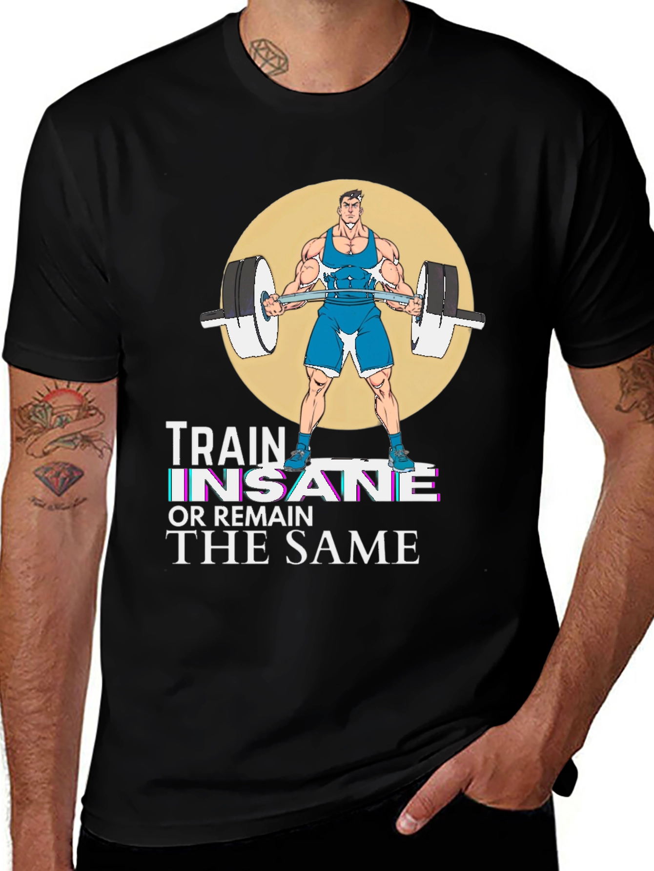 Train Insane Graphic T-Shirt - Workout Motivation Tee