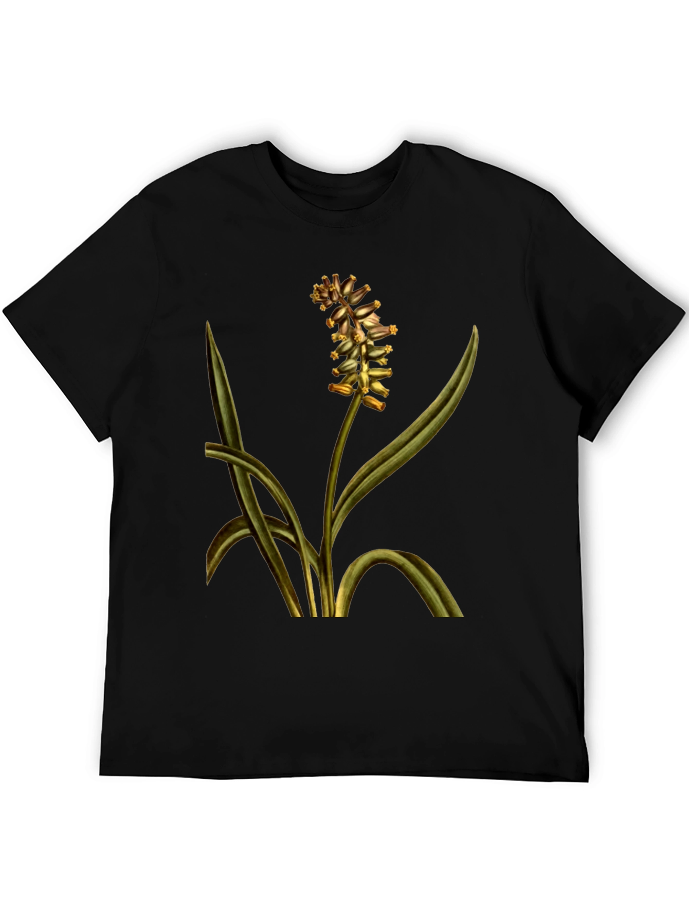 Botanical Floral Print T-Shirt - Black