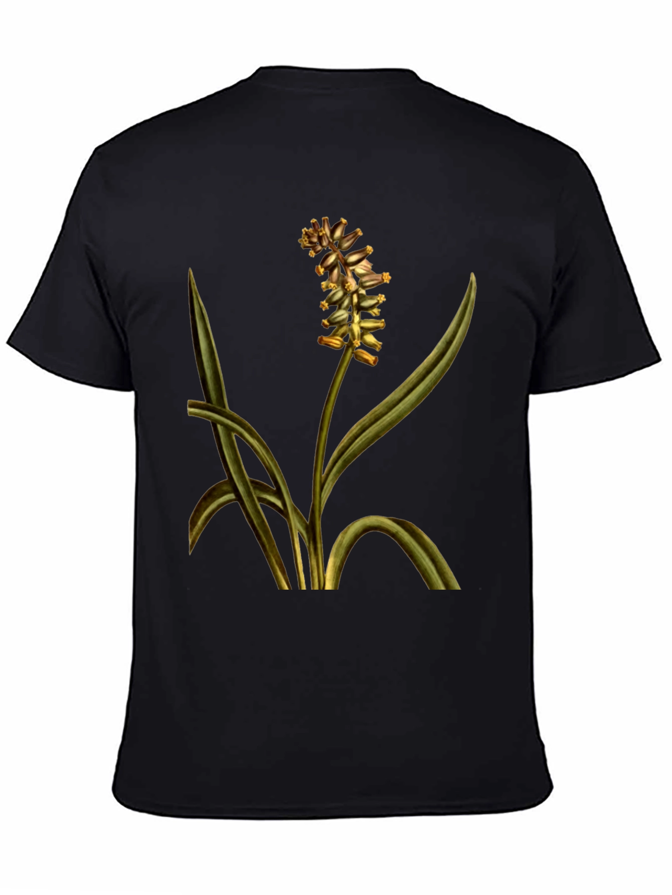 Botanical Floral Print T-Shirt - Black