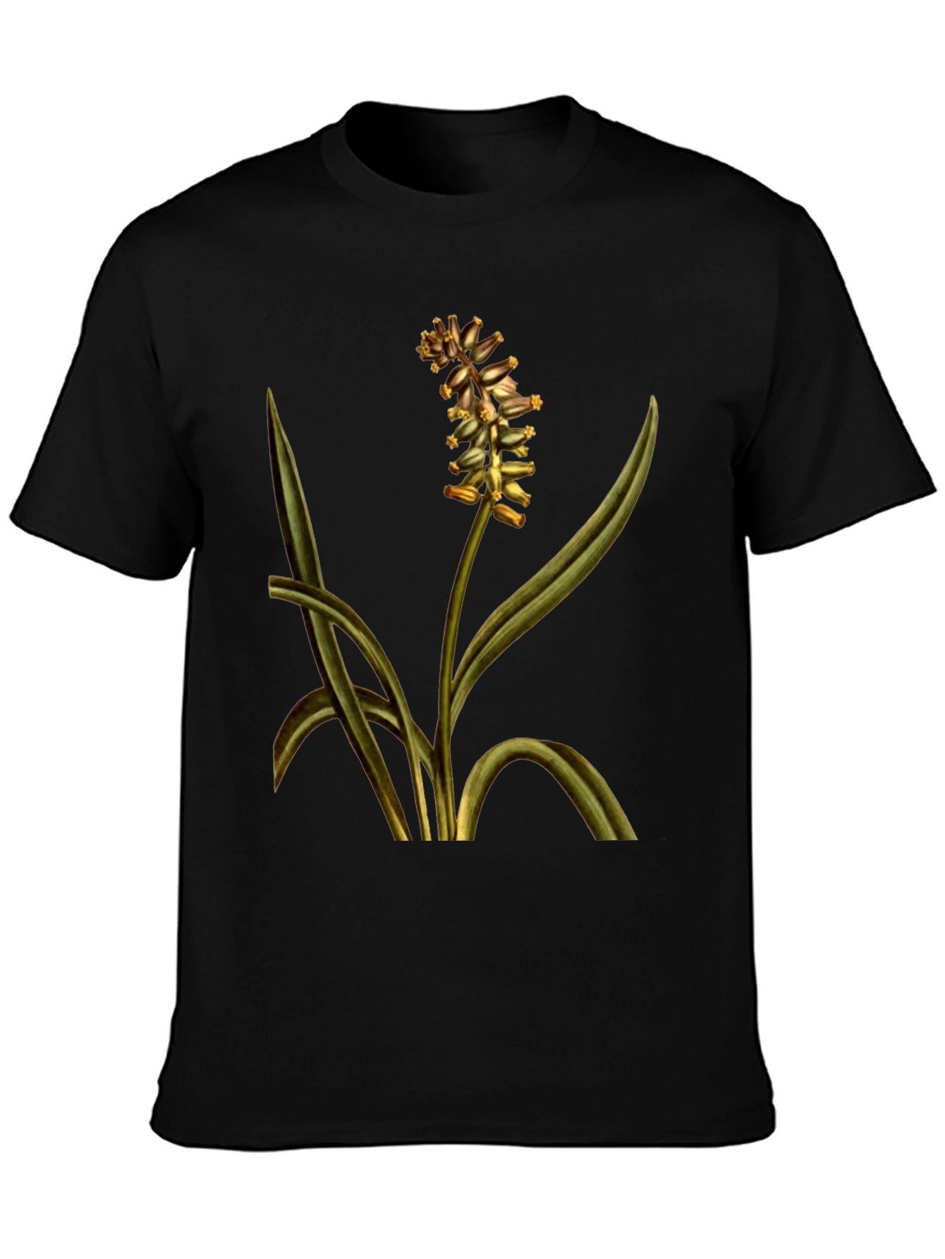 Botanical Floral Print T-Shirt - Black