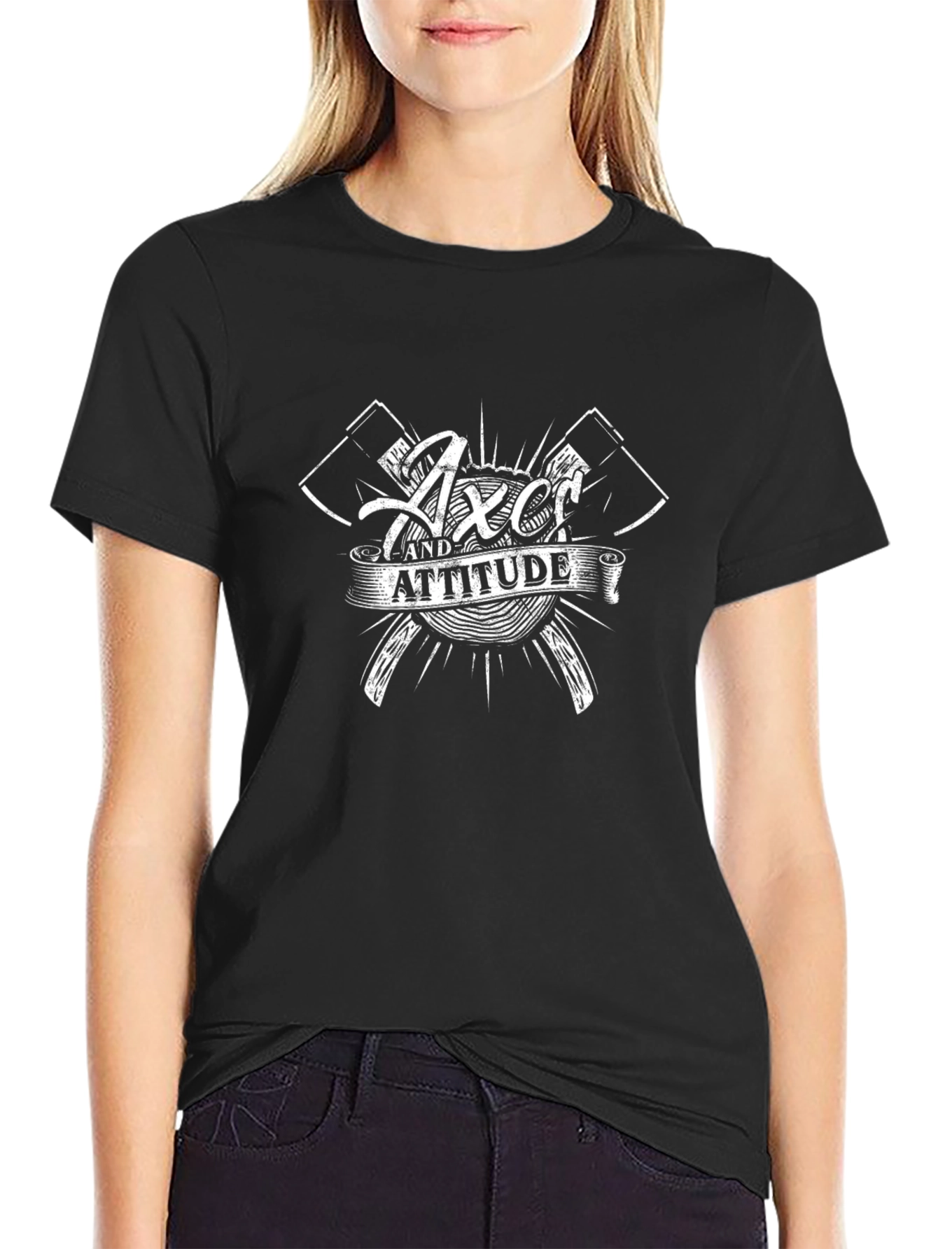 Axe and Attitude Graphic Tee - Black