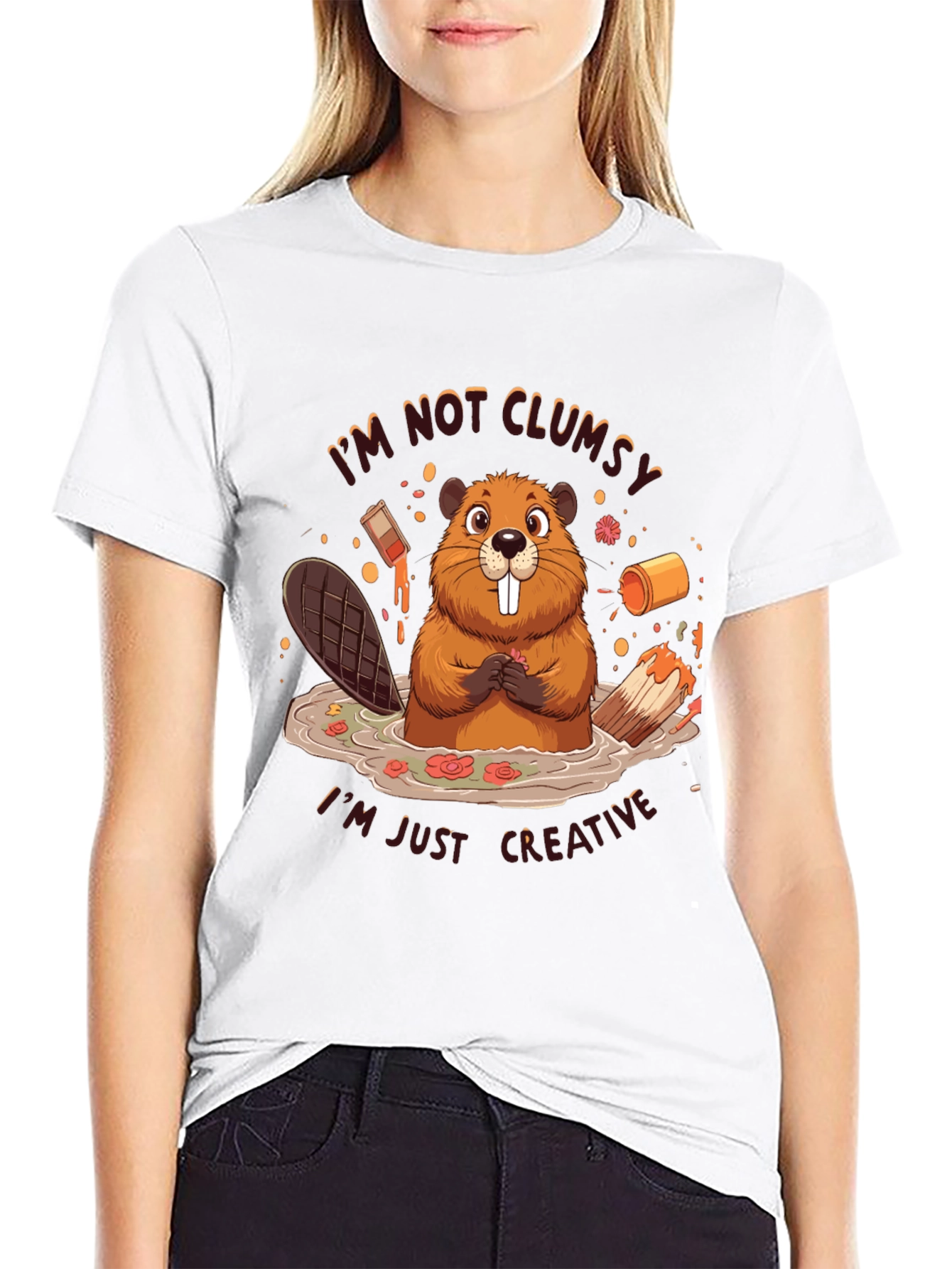 Creative Beaver T-Shirt - Funny Graphic Tee
