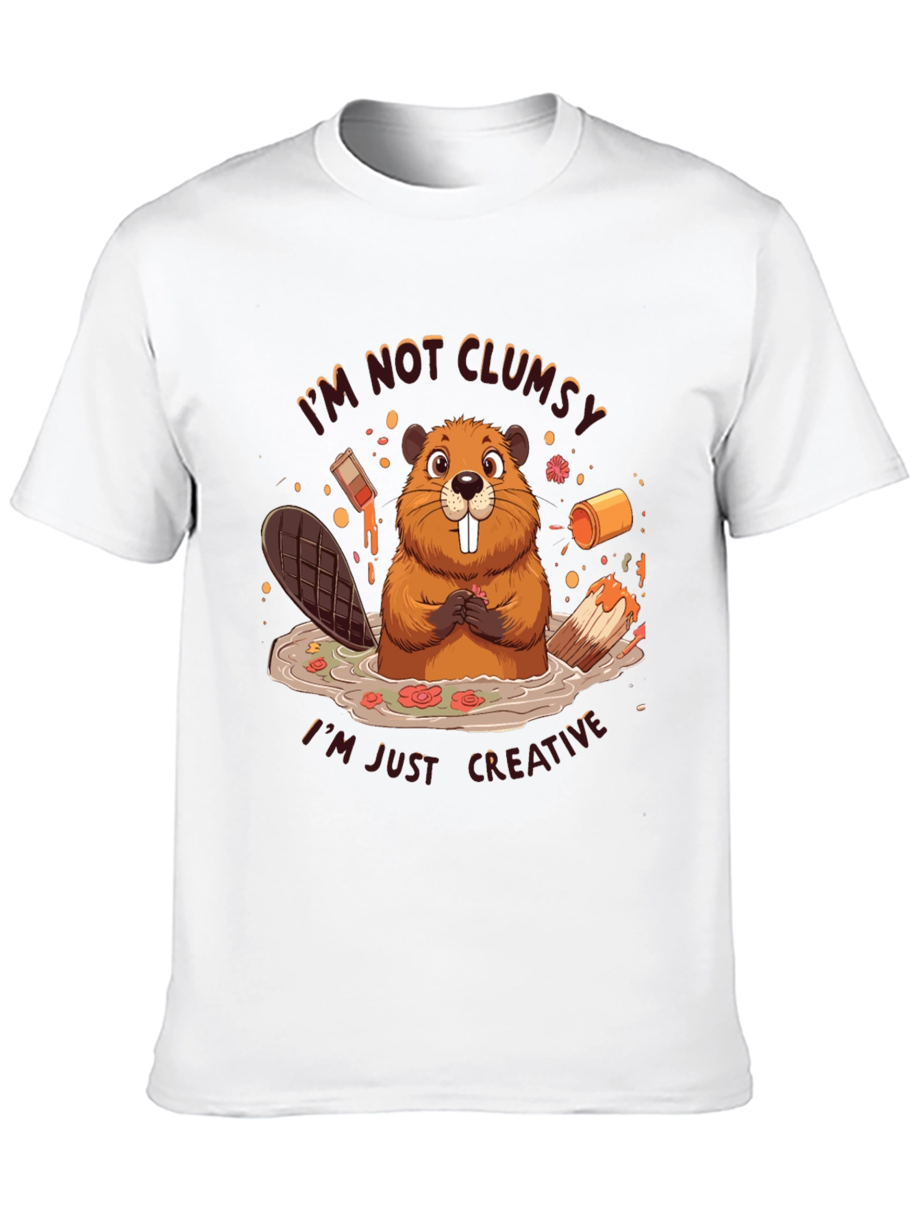 Creative Beaver T-Shirt - Funny Graphic Tee