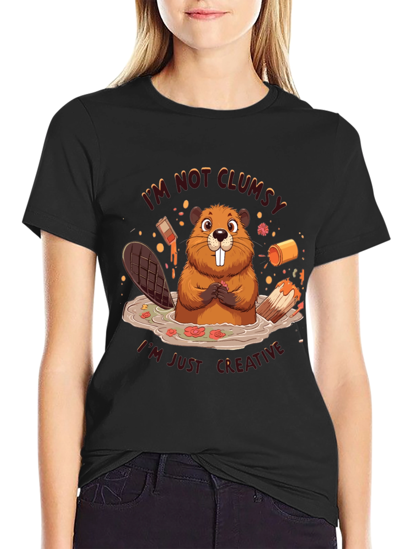 Creative Beaver T-Shirt - Funny Graphic Tee