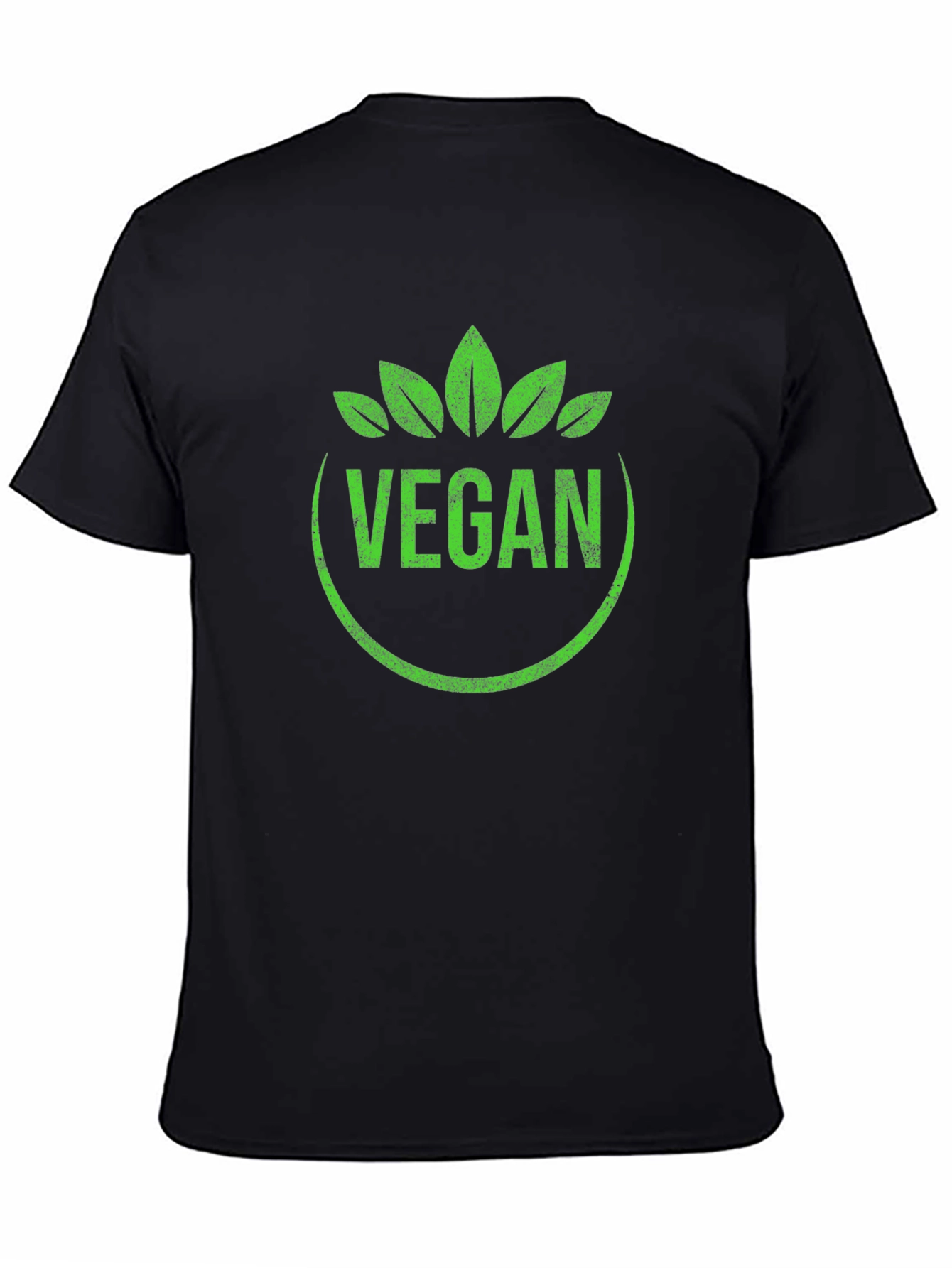 Vegan T-Shirt Green Leaf Circle Graphic Tee