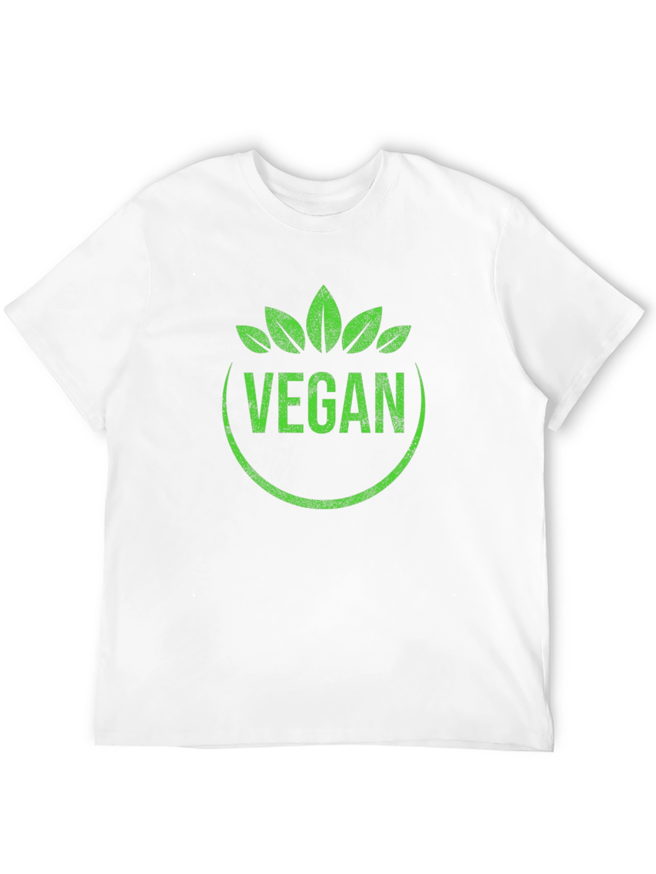 Vegan T-Shirt Green Leaf Circle Graphic Tee