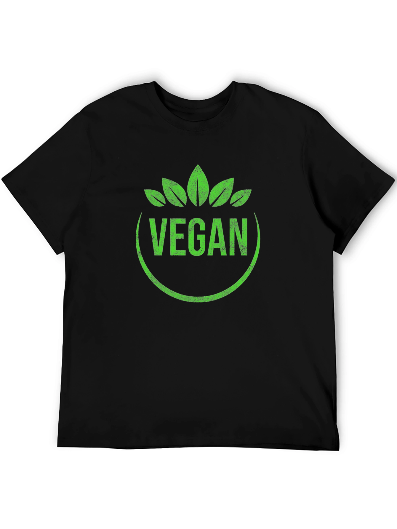 Vegan T-Shirt Green Leaf Circle Graphic Tee