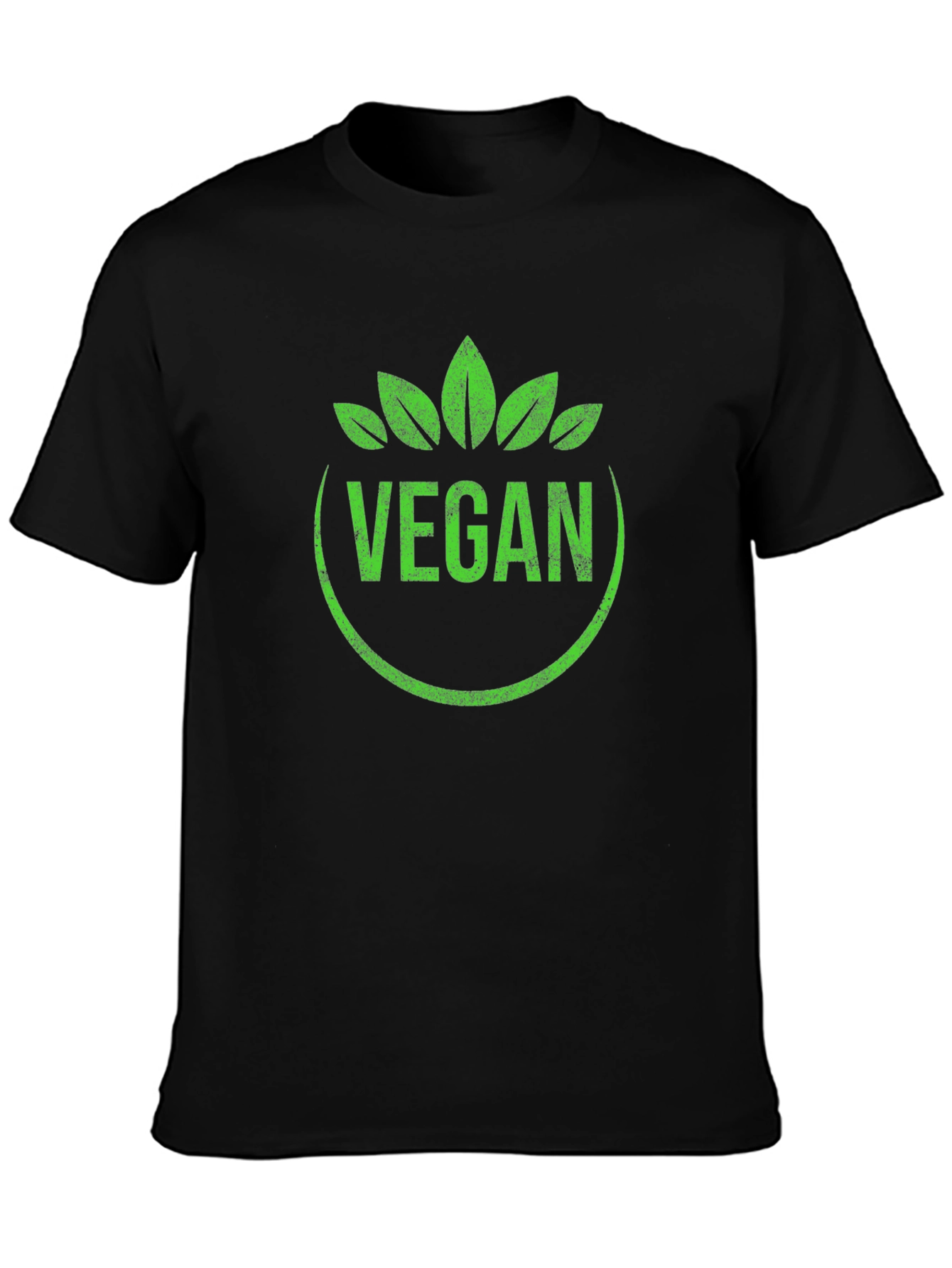 Vegan T-Shirt Green Leaf Circle Graphic Tee