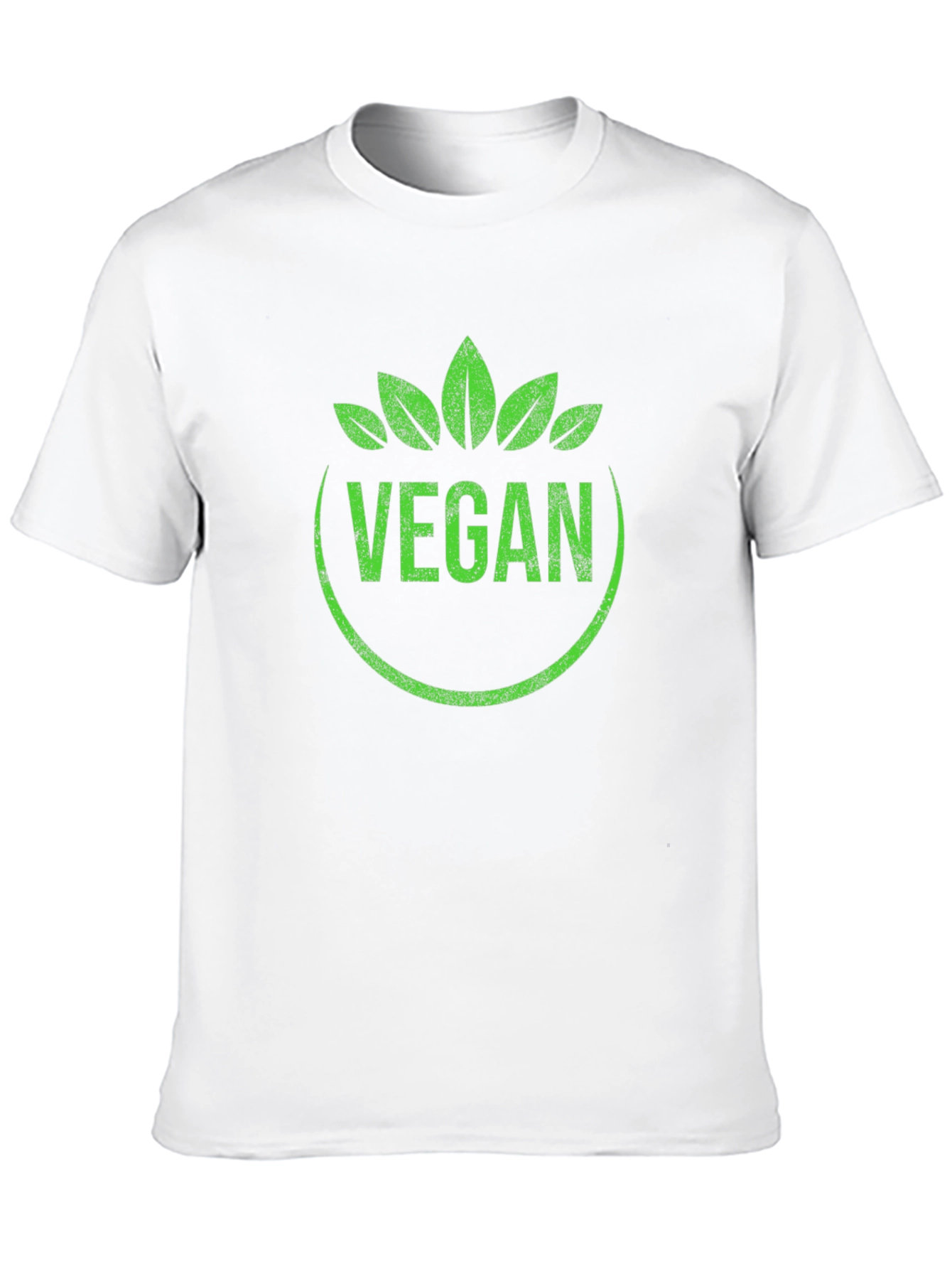 Vegan T-Shirt Green Leaf Circle Graphic Tee