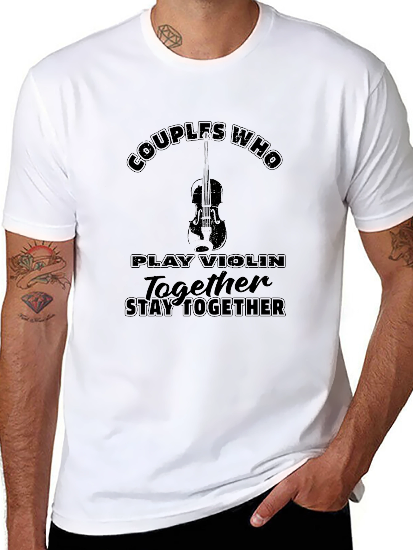 Couples Violin T-Shirt: Play Together Stay Together