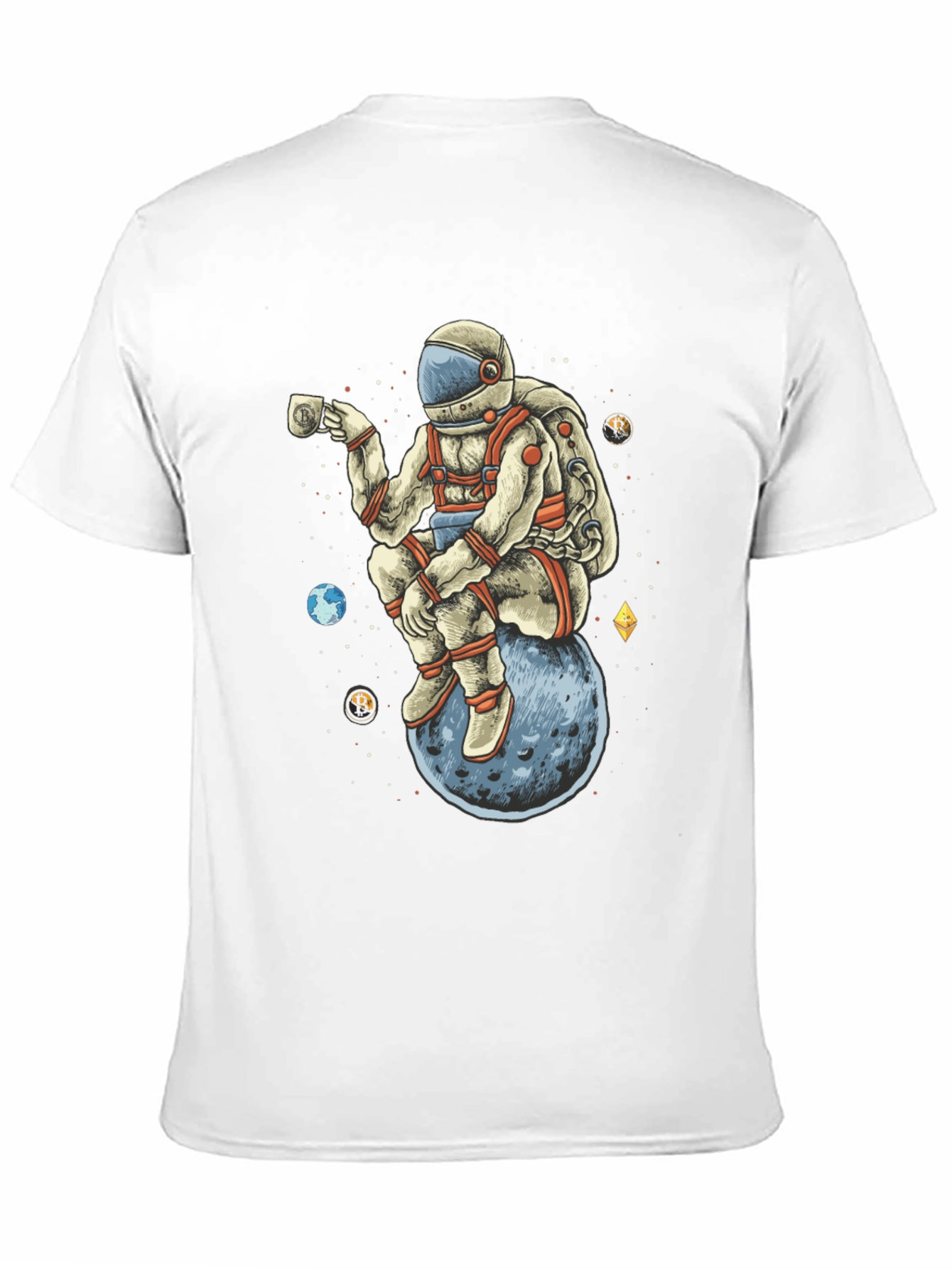 Astronaut on Moon T-Shirt - Space Crypto Design
