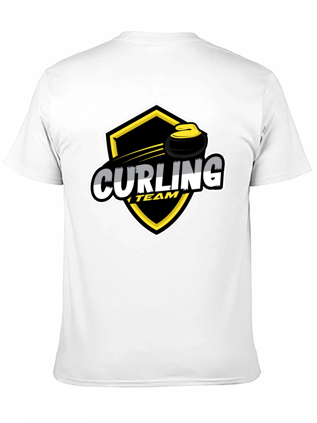 Curling Team Black T-Shirt | Sporty Graphic Tee
