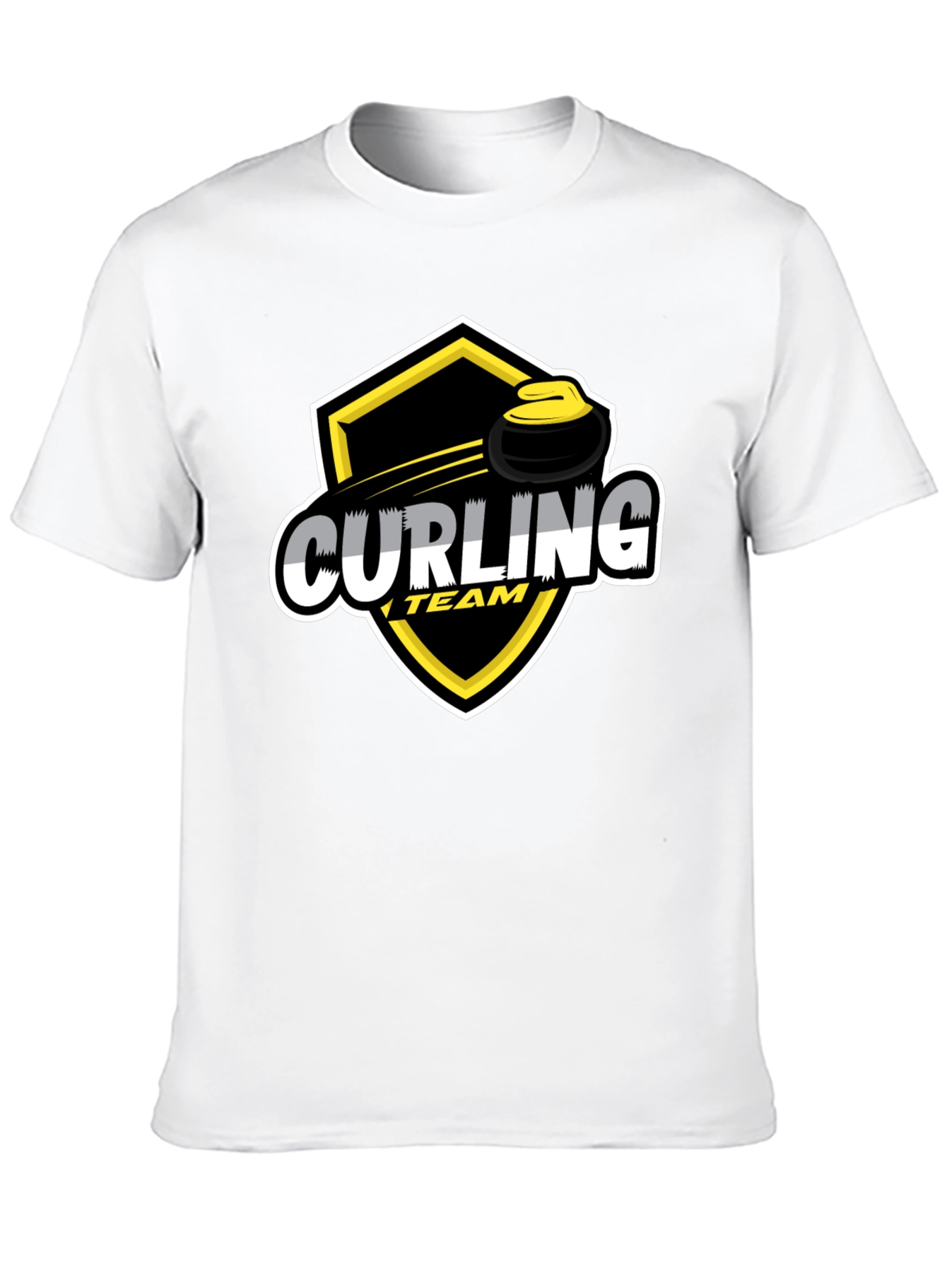 Curling Team Black T-Shirt | Sporty Graphic Tee