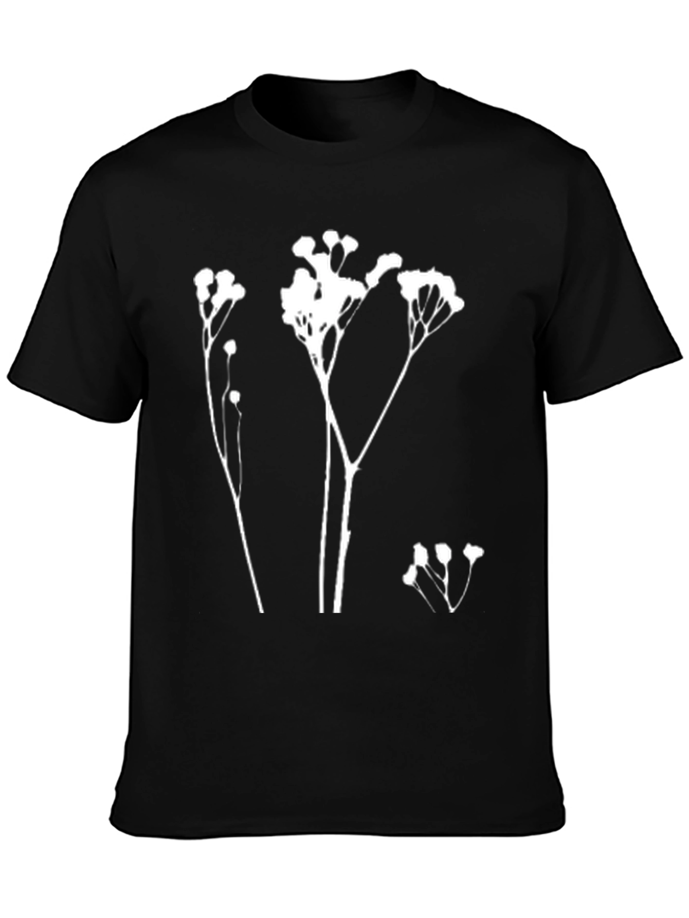 Botanical Print Black T-Shirt