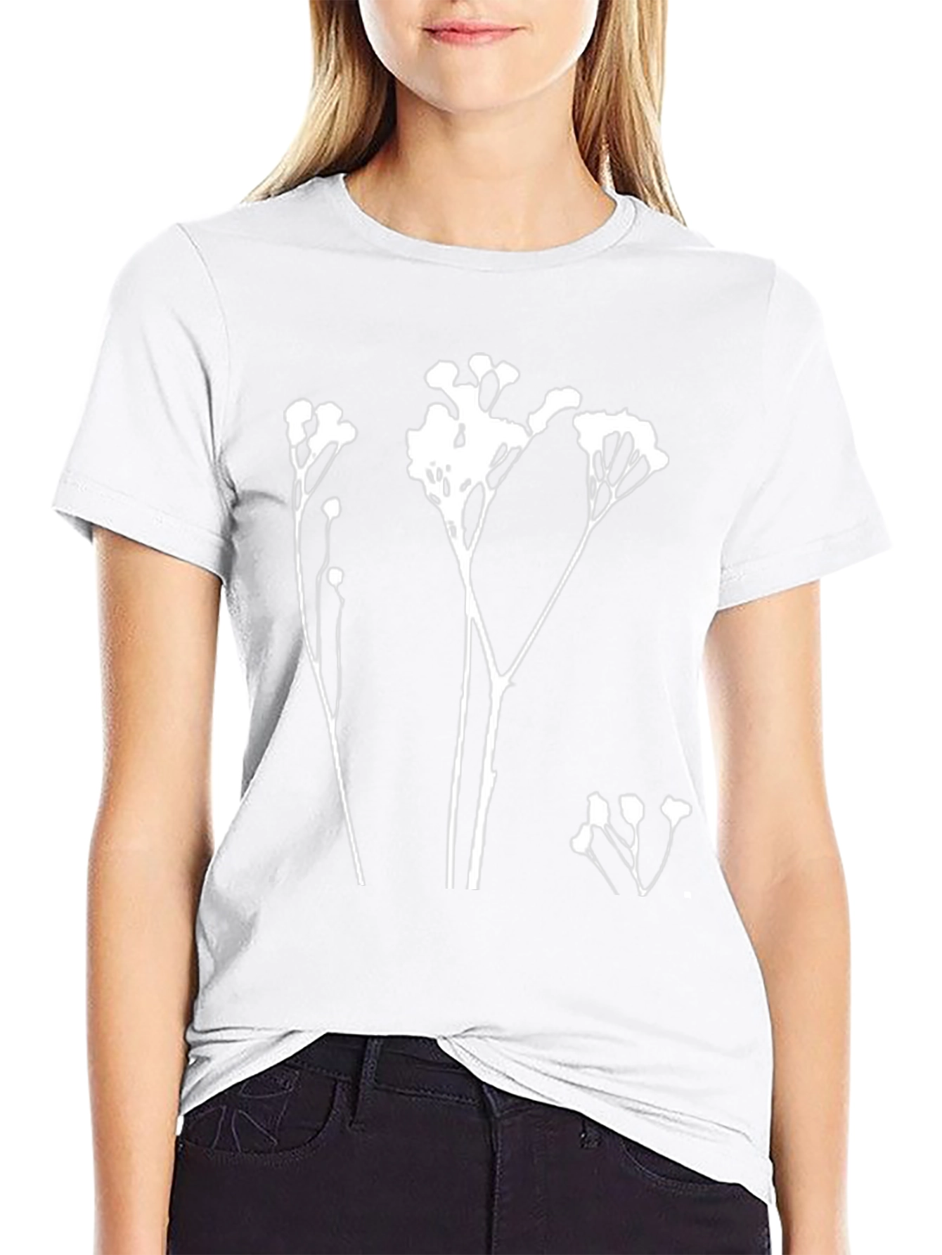Botanical Print Black T-Shirt