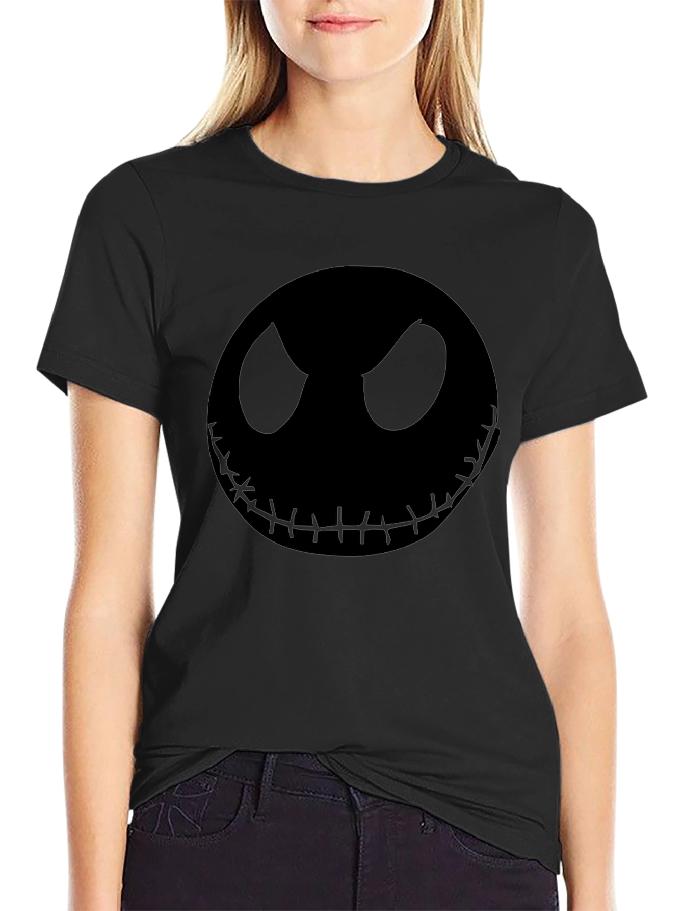 Spooky Jack Skellington Graphic Tee - Mens Black T-Shirt