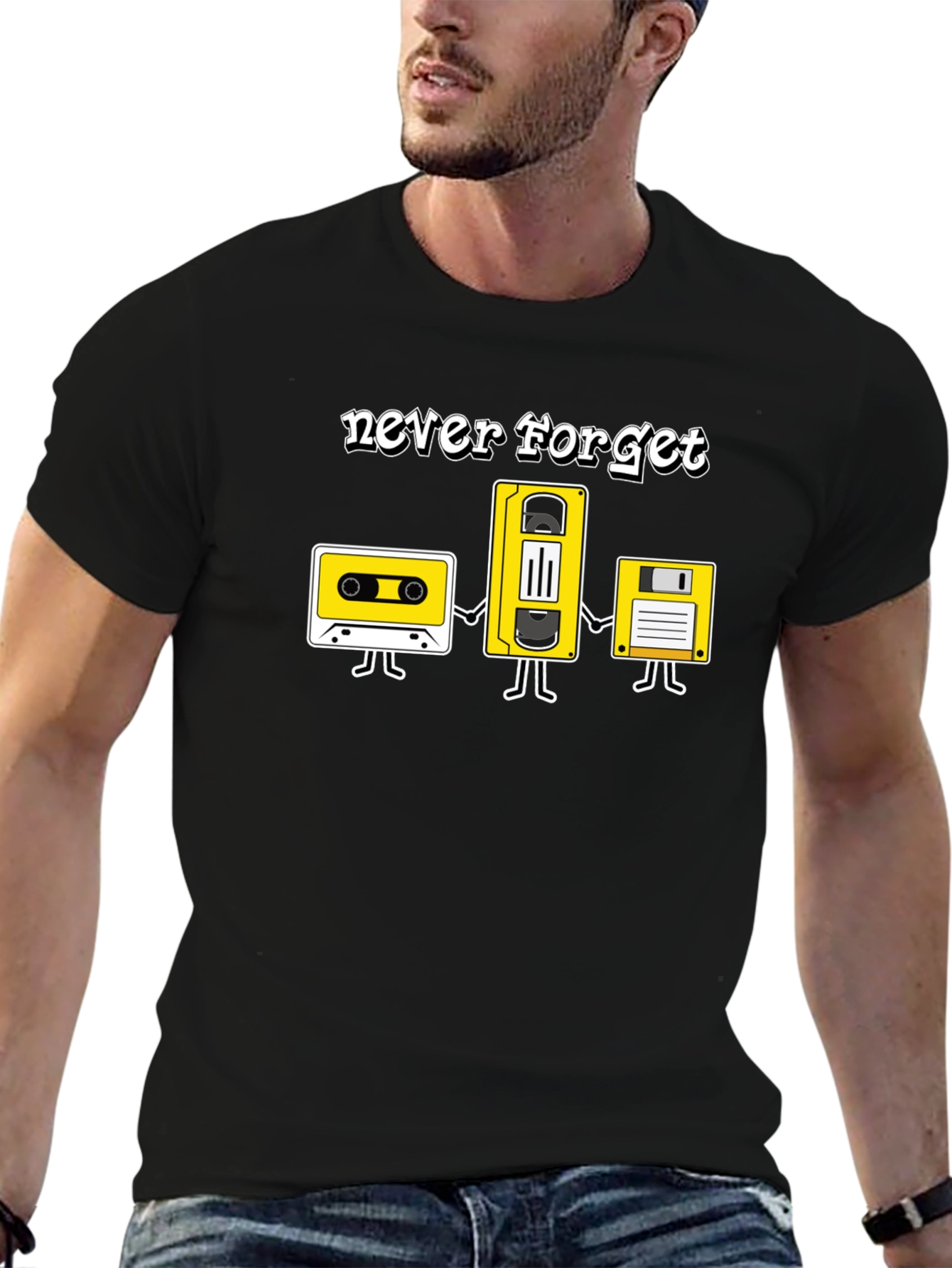 Retro Media Never Forget Graphic T-Shirt