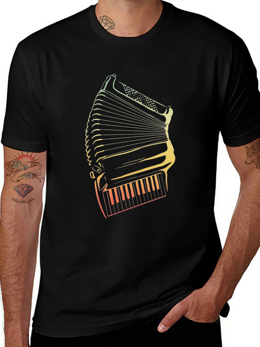 Accordion Graphic Tee - Music Lovers Black T-Shirt
